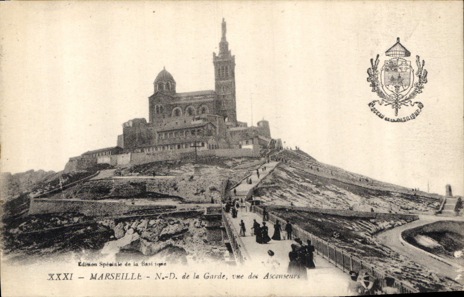 CPA Marseille N D de la Garde vue des Ascenseurs 