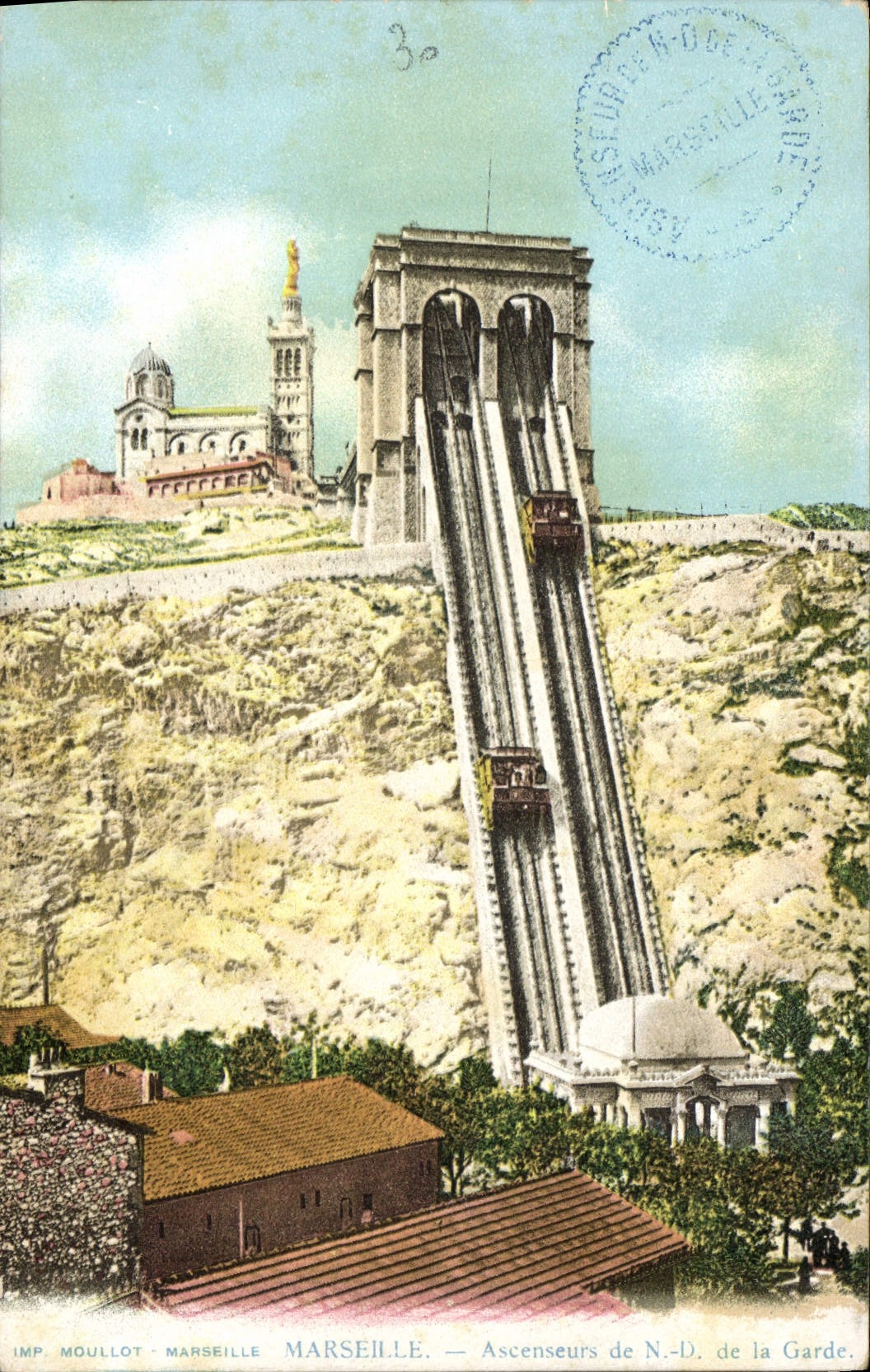 CPA Marseille Ascenseurs de N d de la Garde 