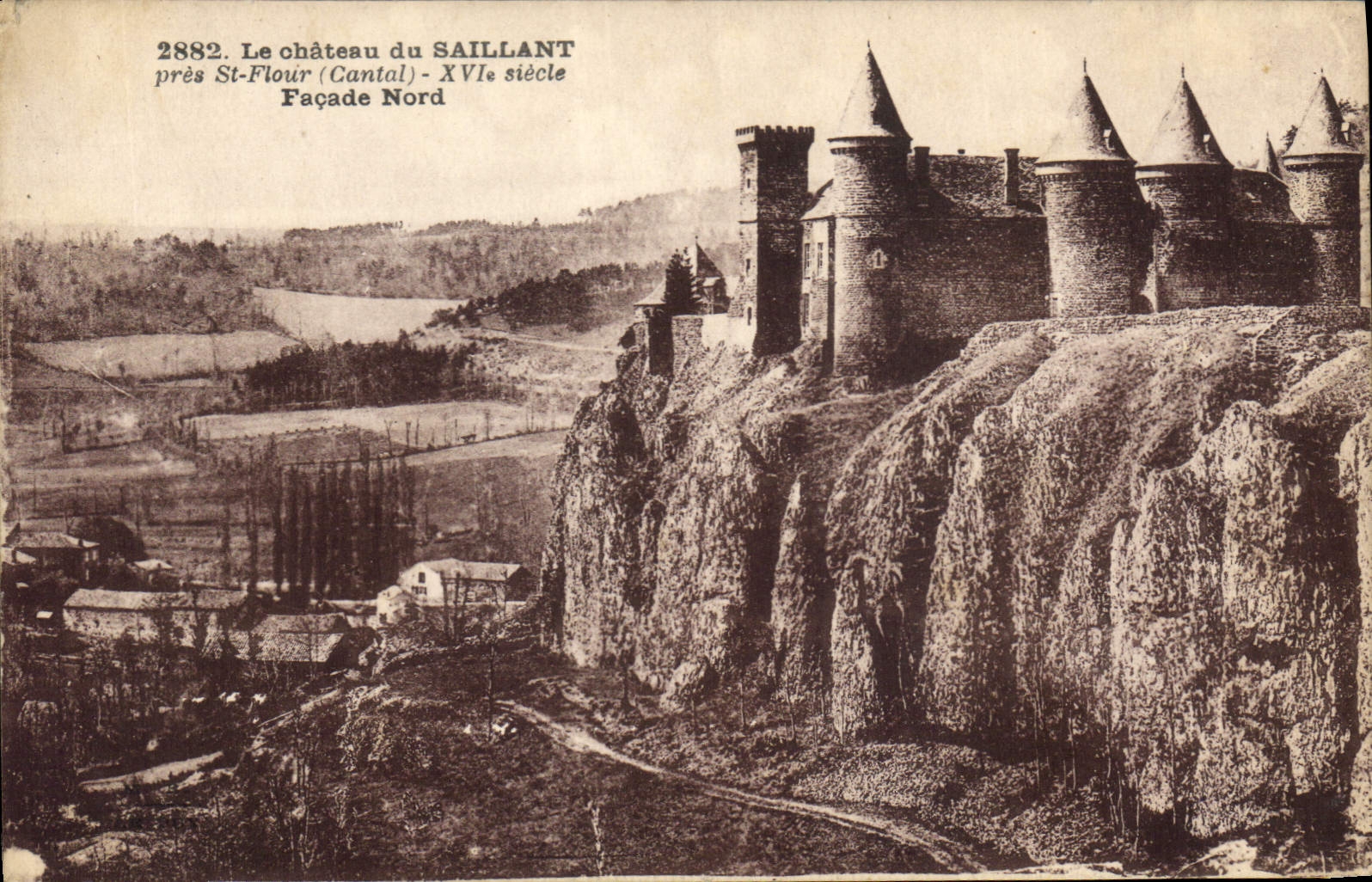 CPA Le Chateau du Saillans Pres St Flour Cantal XVI siecle Facade Nord