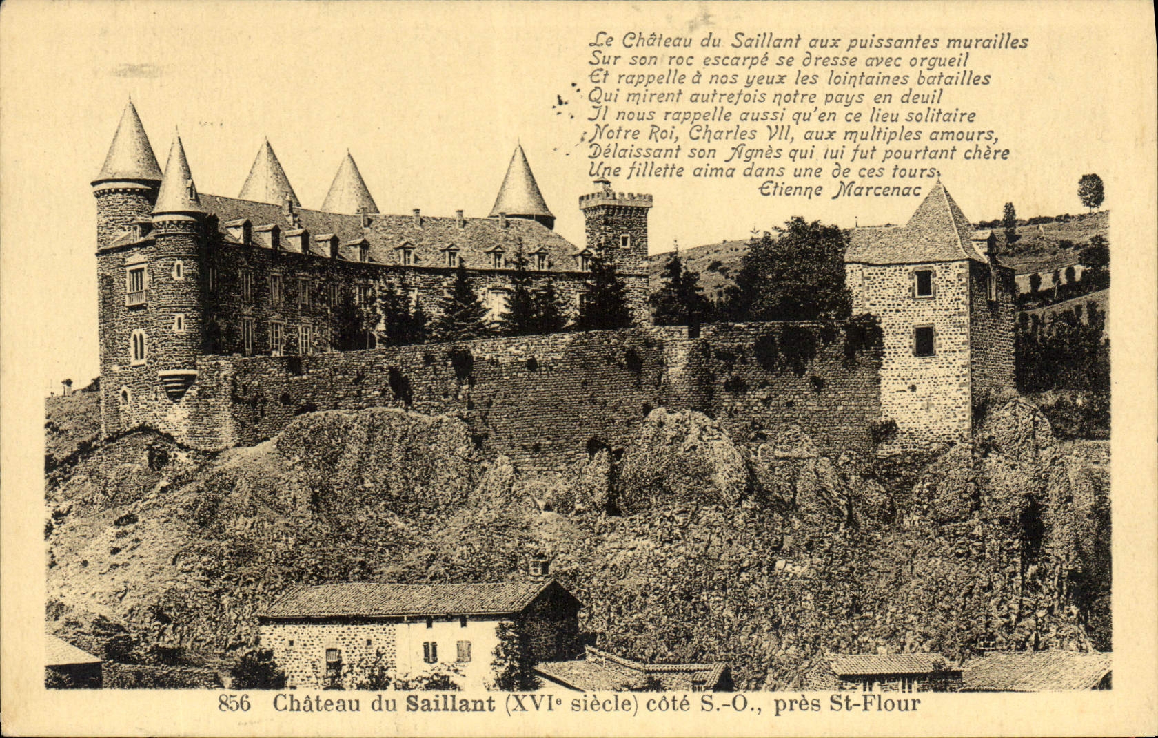 CPA Chateau du Saillans XVI siecle Cote S O pres St Flour