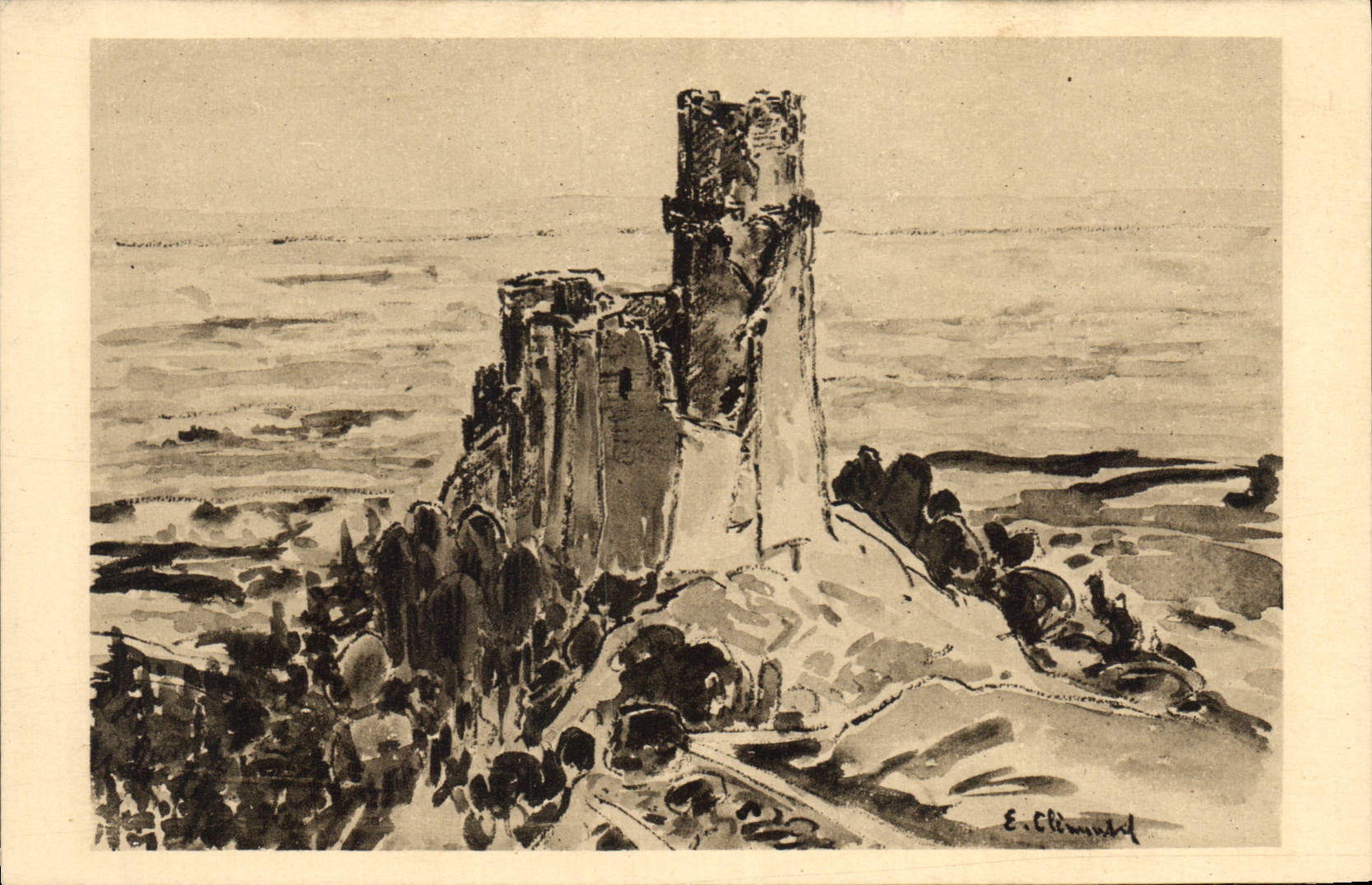 CPA Le Chateau de Tournoel Dessin Clementel 