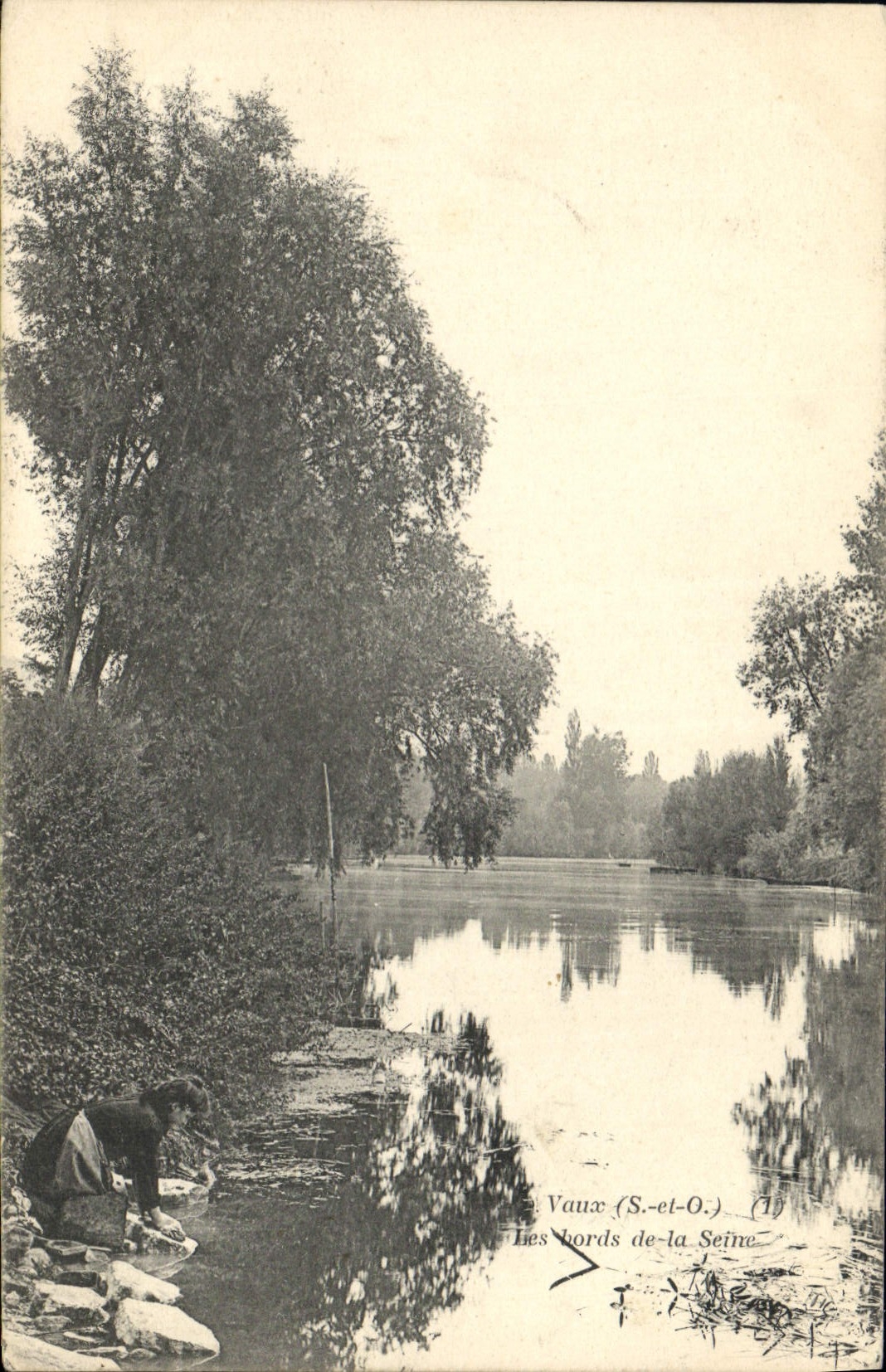 CPA Vaux S et O les Bords de la Seine Lavandiere