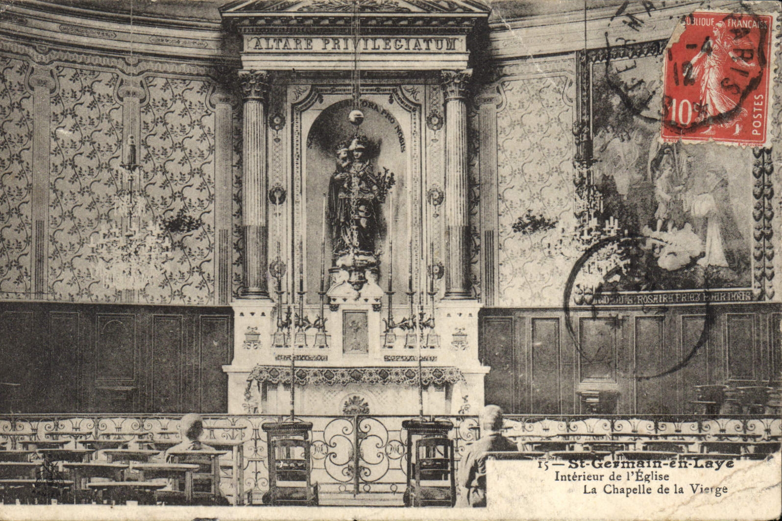 CPA St Germain en Laye interieur de l'eglise la Chapelle de la Vierge