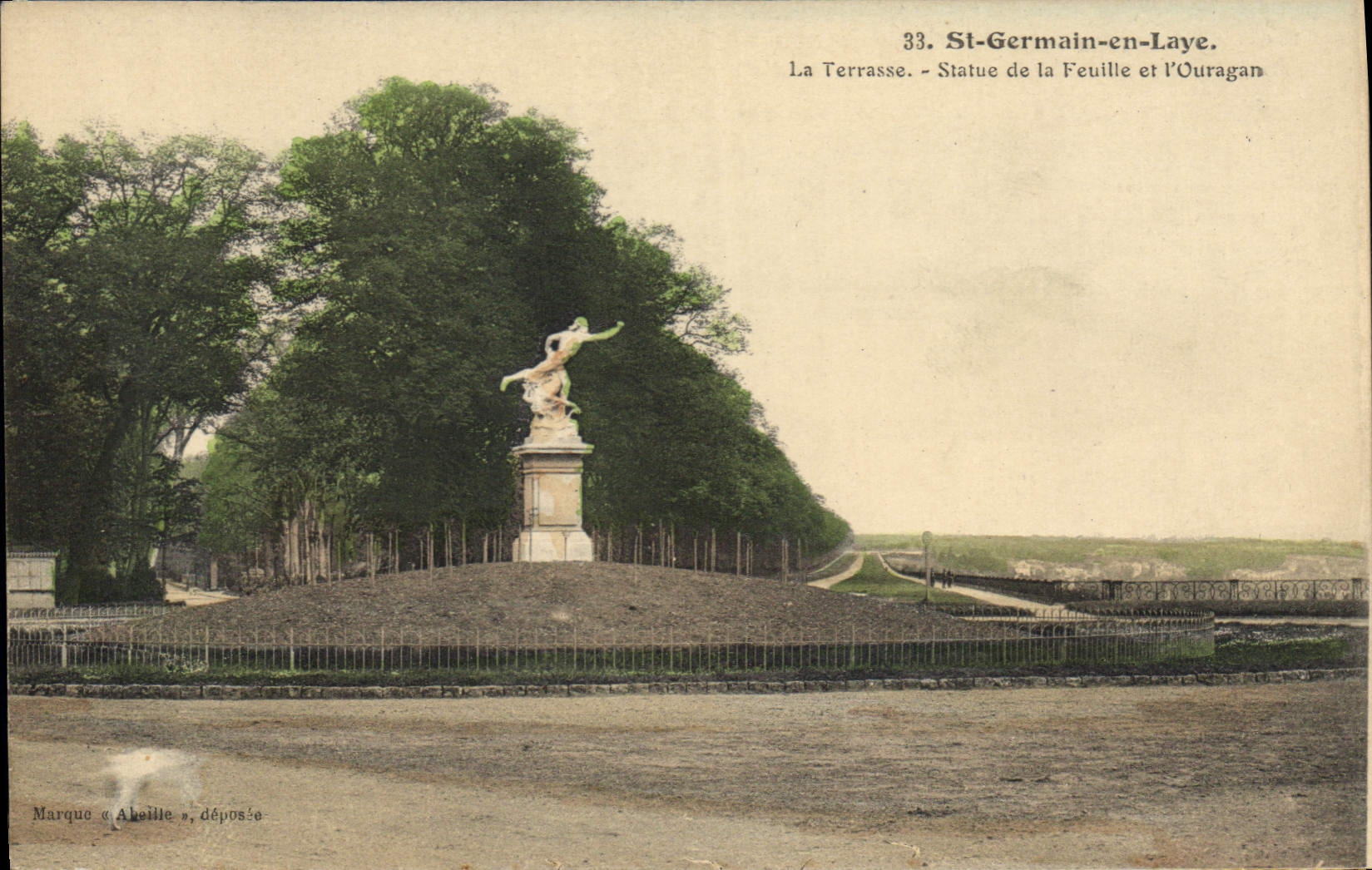 CPA St Germain en Laye la Terrasse Statue de la Feuille et l'Ouragan