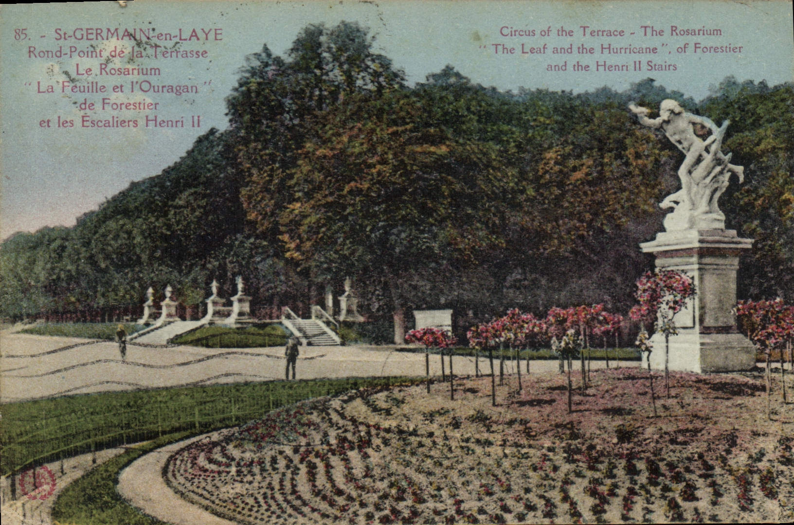 CPA Saint Germain en Laye Rond Point de la Terrasse le Rosarium la Feuille et l'Ouragan de Forestier