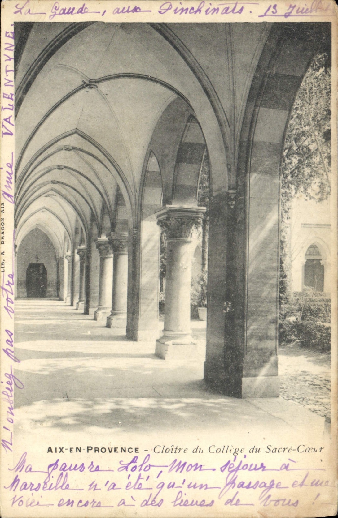 CPA Aix en Provence Cloitre du College du Sacre Coeur 