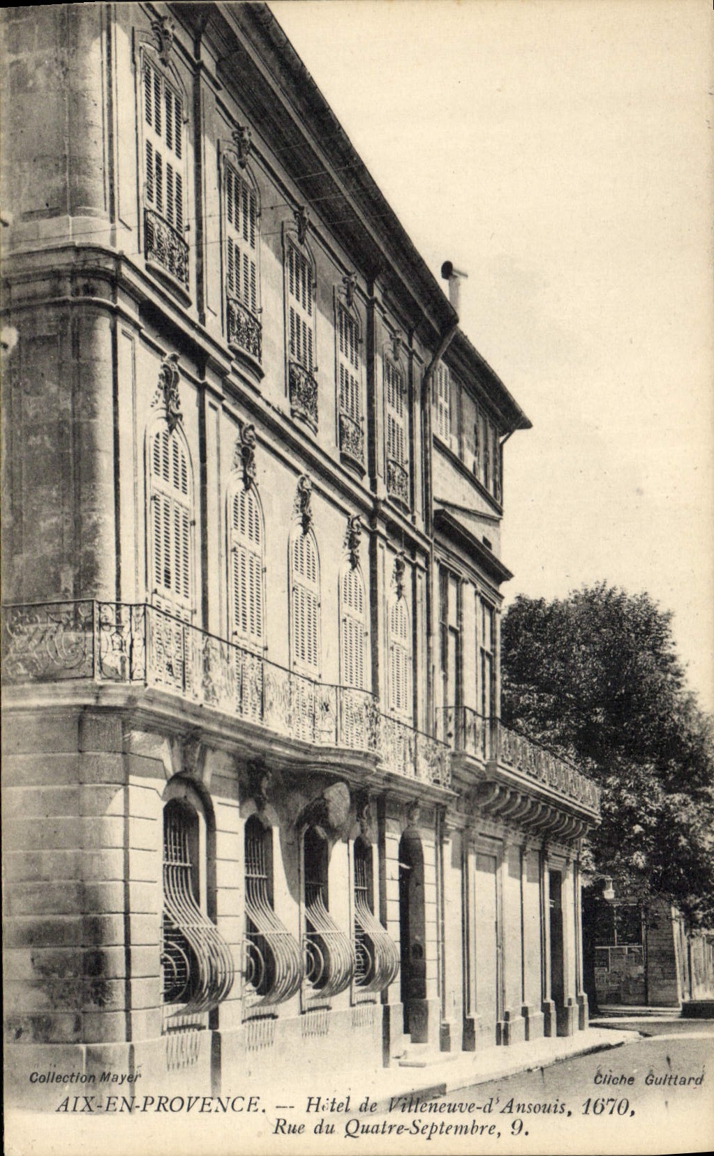 CPA Aix en Provence Hotel de Vitteneuve d'Ansouis Rue du Quatre Sempembre 