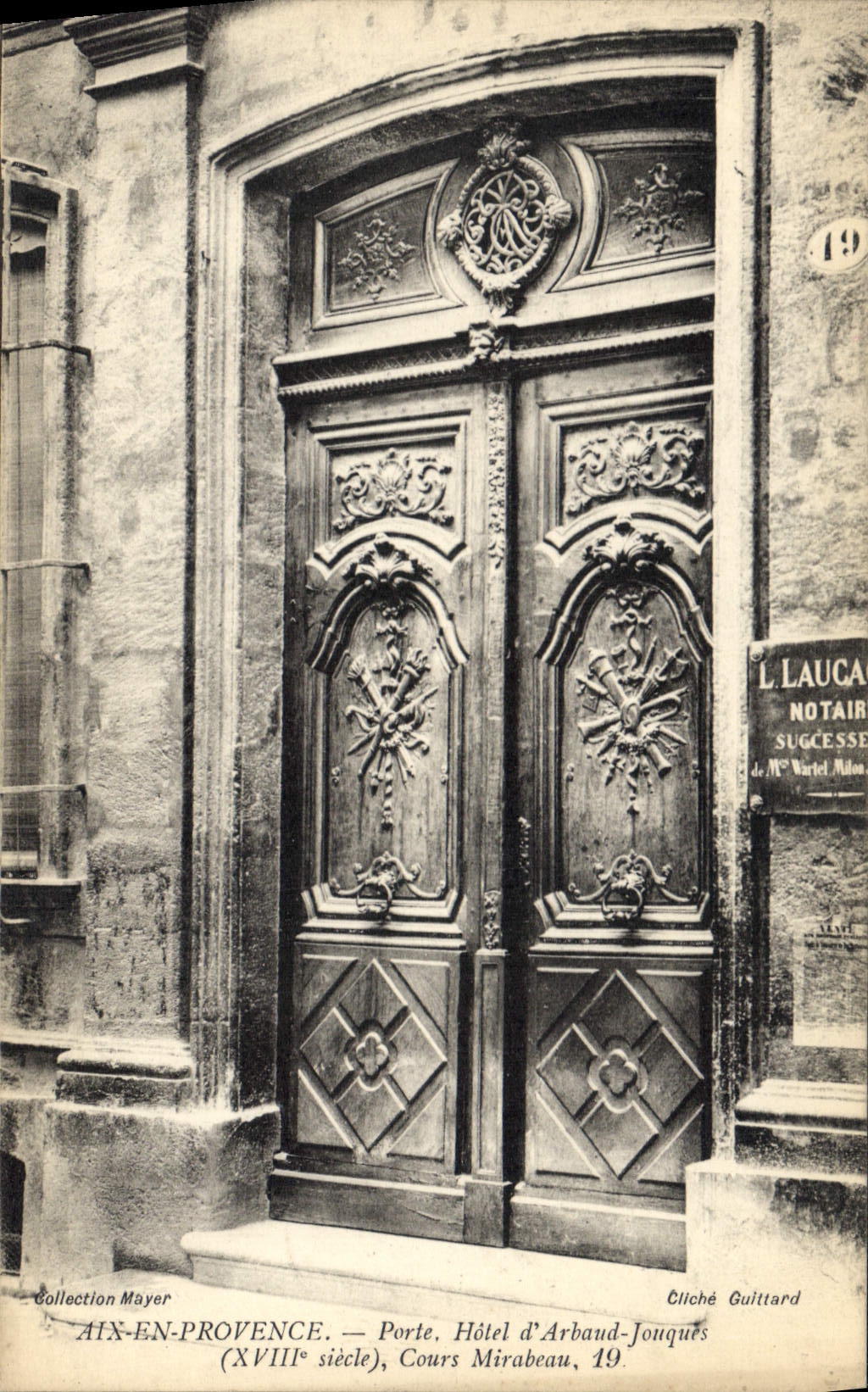 CPA Aix en Provence Porte Hotel d'Arbaud Jouques XVIII siecle Cours Mirabeau 
