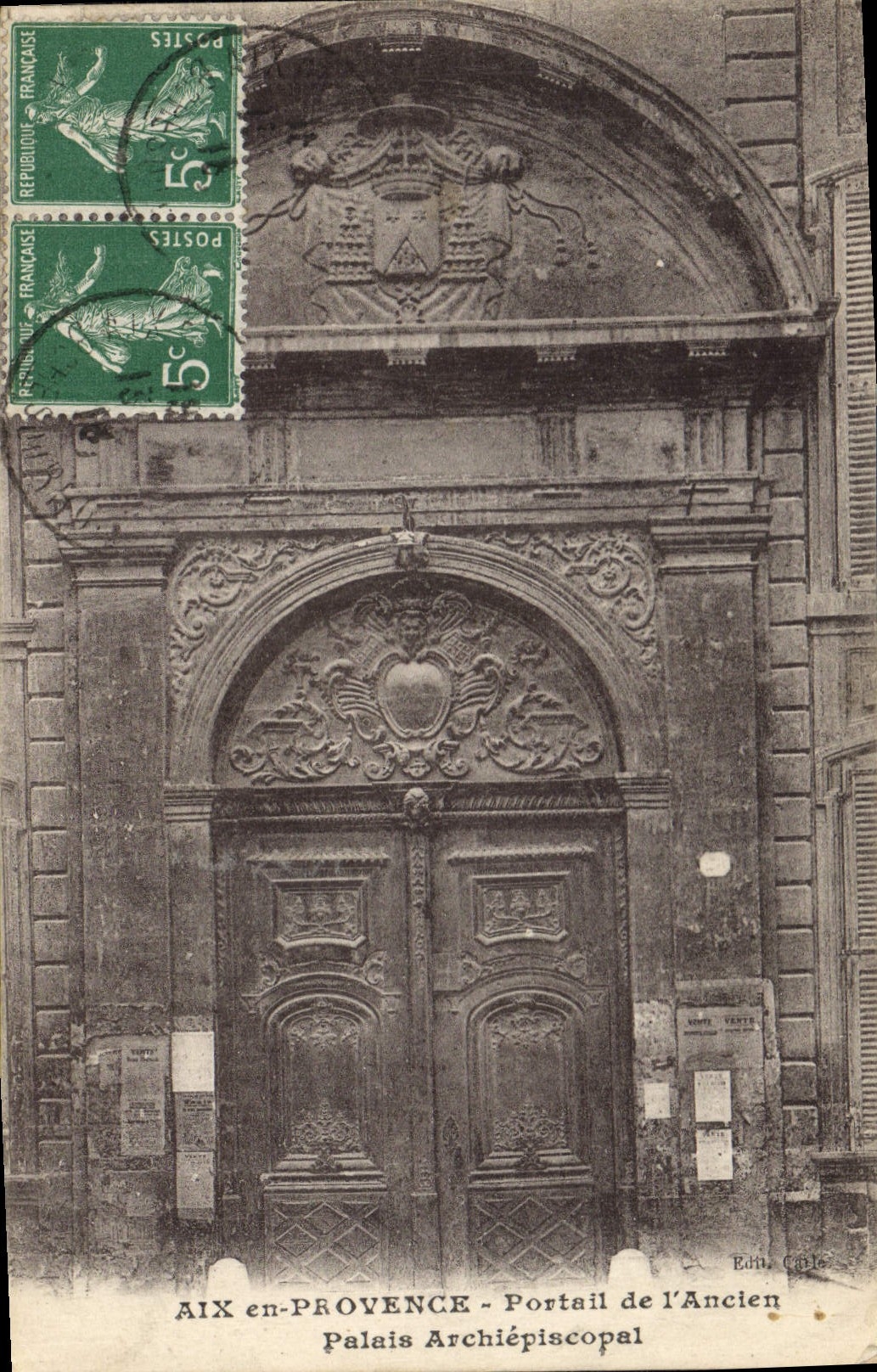 CPA Aix en Provence Porte de l'Ancien Palais Arohiepiscopal 