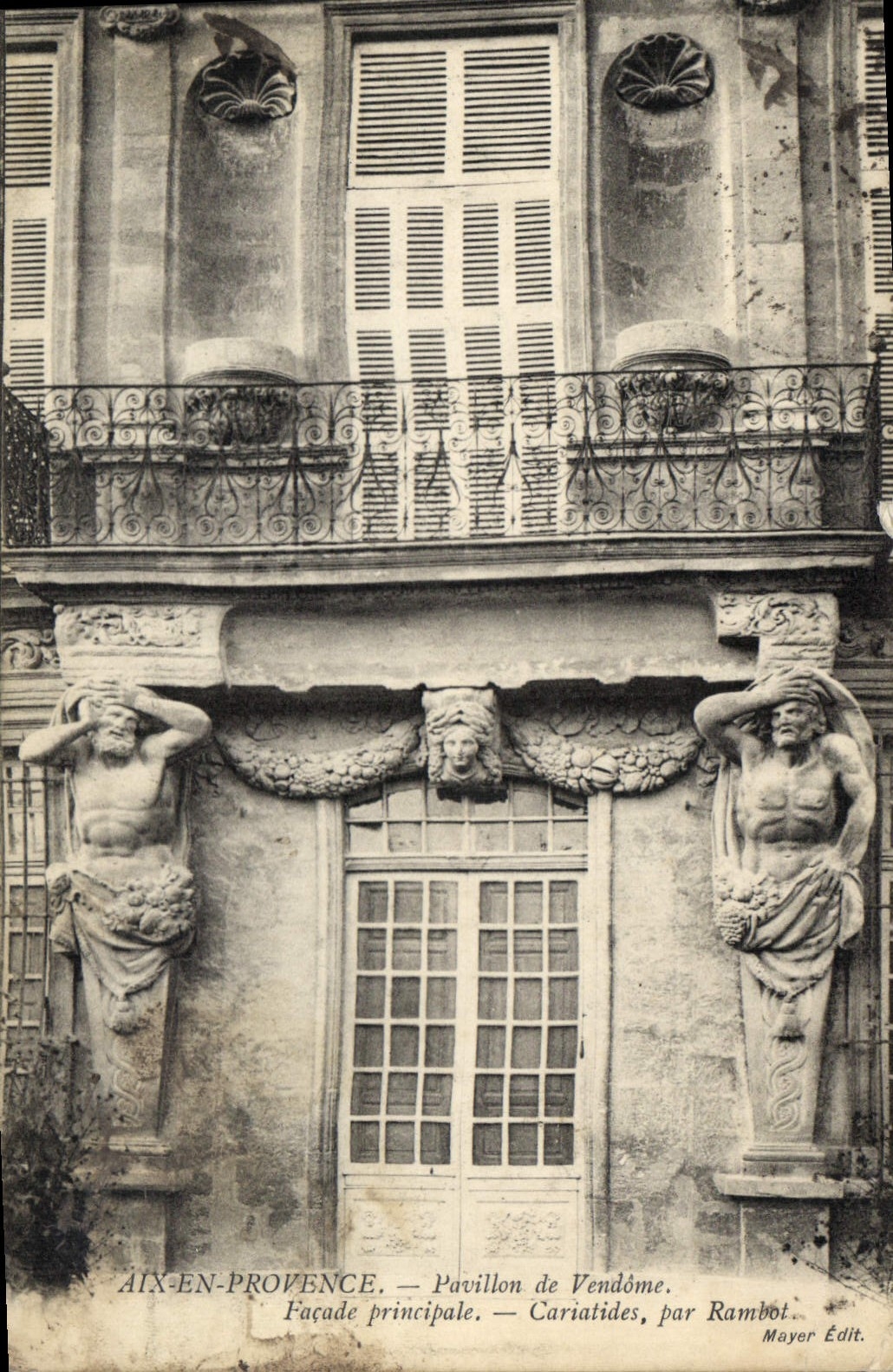 CPA Aix en Provence Pavillon de Vendome Facade principale Cariatides par Rambot 