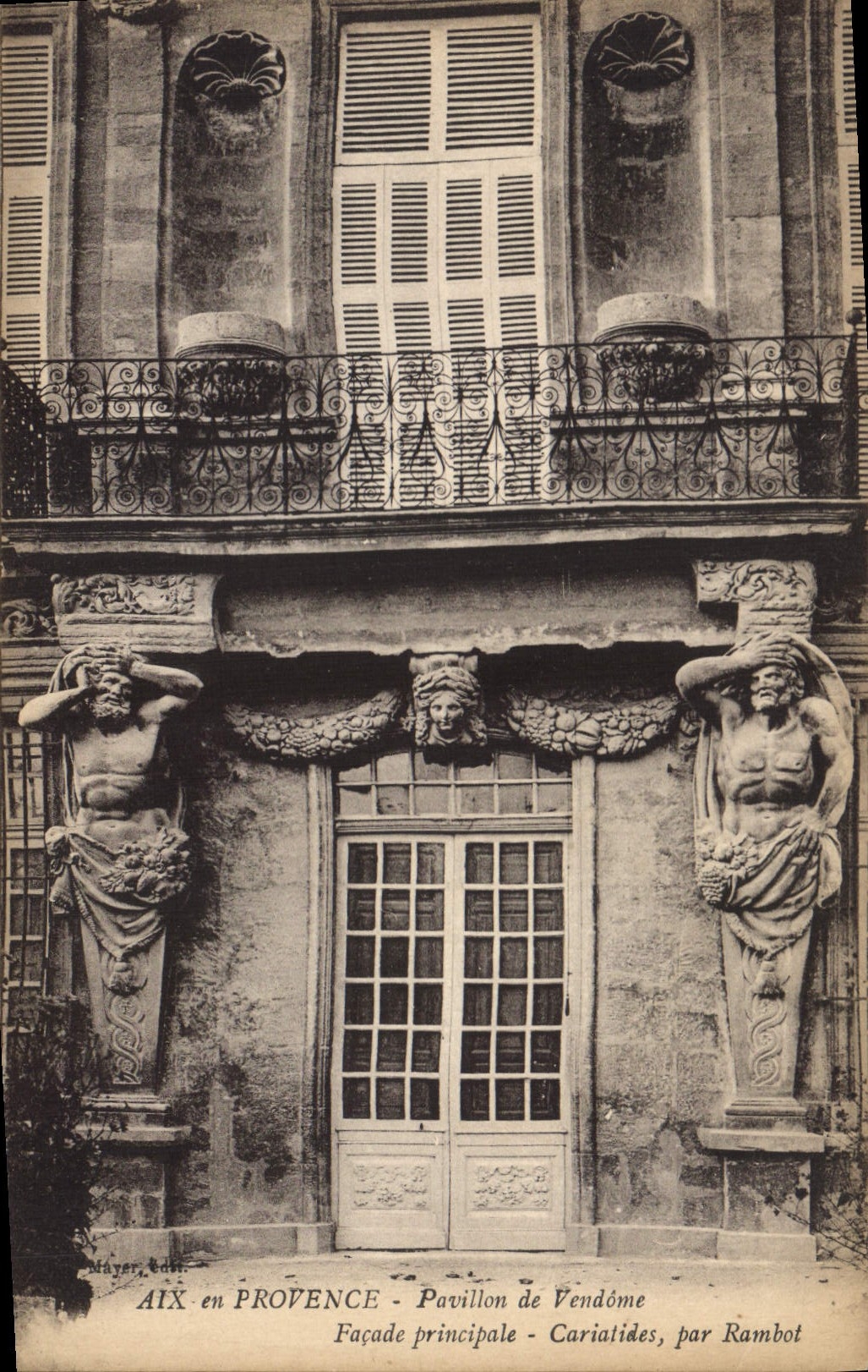 CPA Aix en Provence Pavillon de Vendome Facade Principale Cariatides par Rambot 