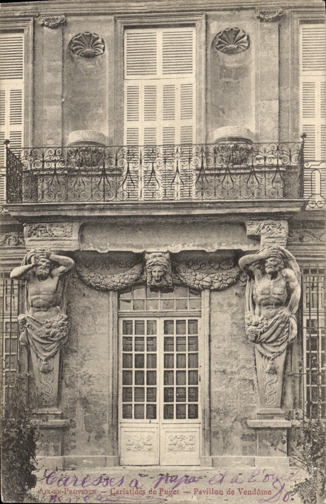 CPA Aix en Provence Cariatides de Puges Pavillon de Vendome 