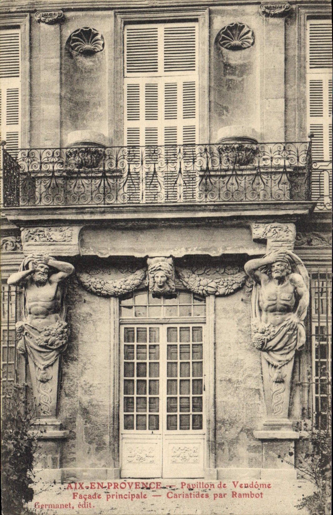 CPA Aix en Provence Pavillon de Vendome Facade Principale Cariatides par Rambot 
