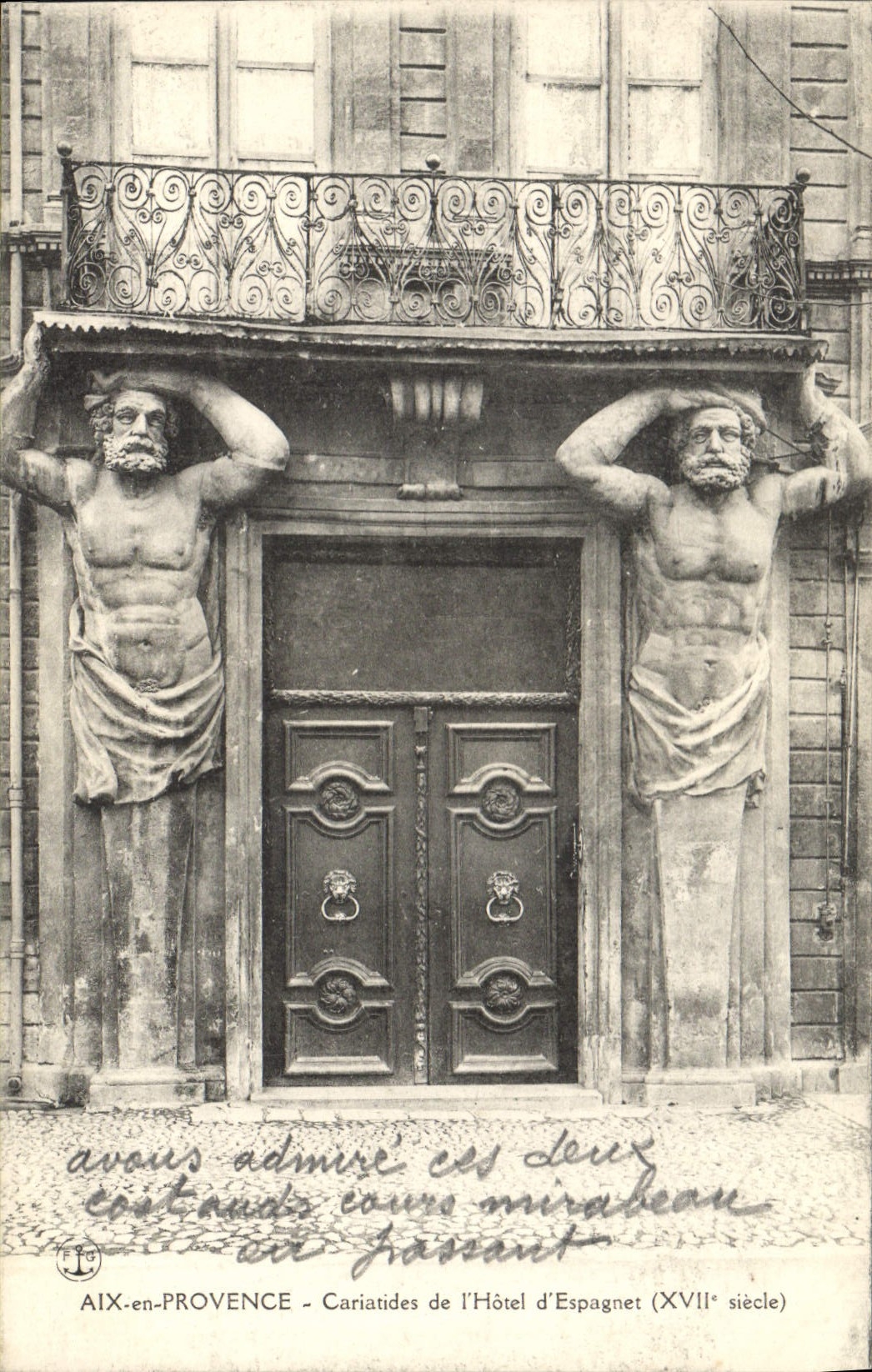 CPA Aix en Provence Cariatides de l'Hotel d'Espagnet