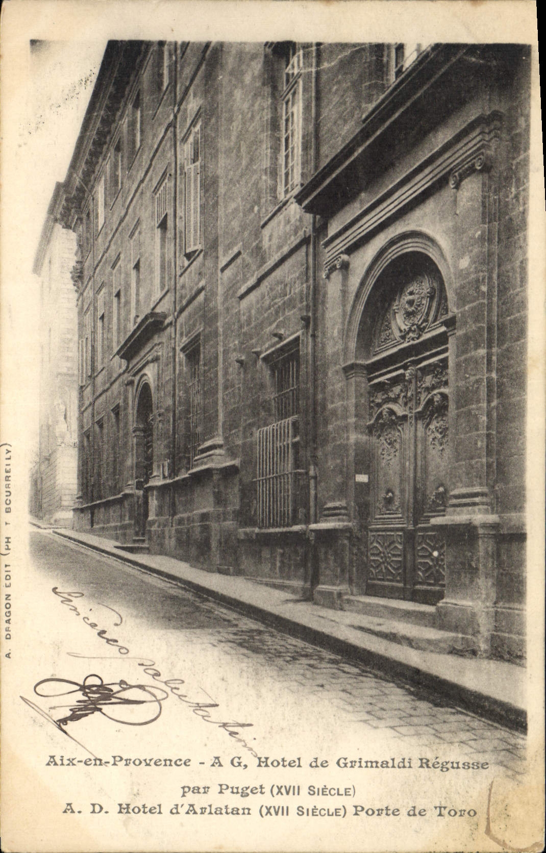 CPA Aix en Provence A G Hotel de Grimaldi Regusse par Puget A D Hotel d'Arlatan Porte de Toro 