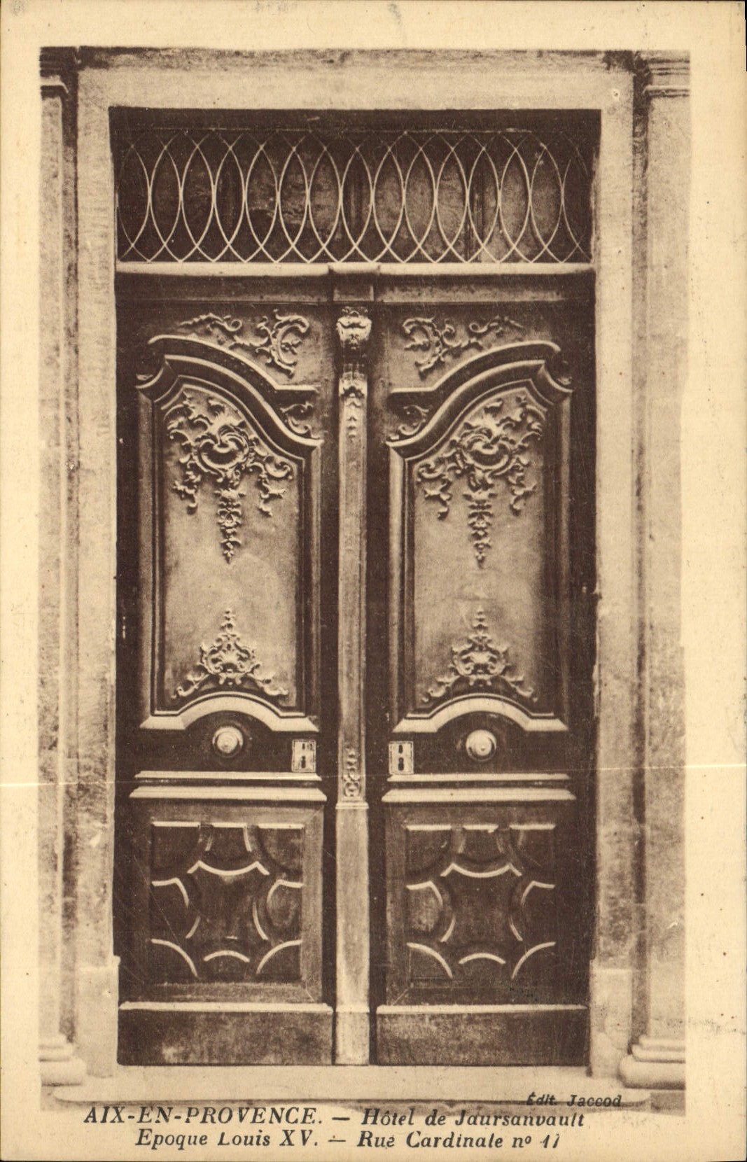 CPA Aix En Provence Hotel de Jaursanvault Epoque Louis XV 