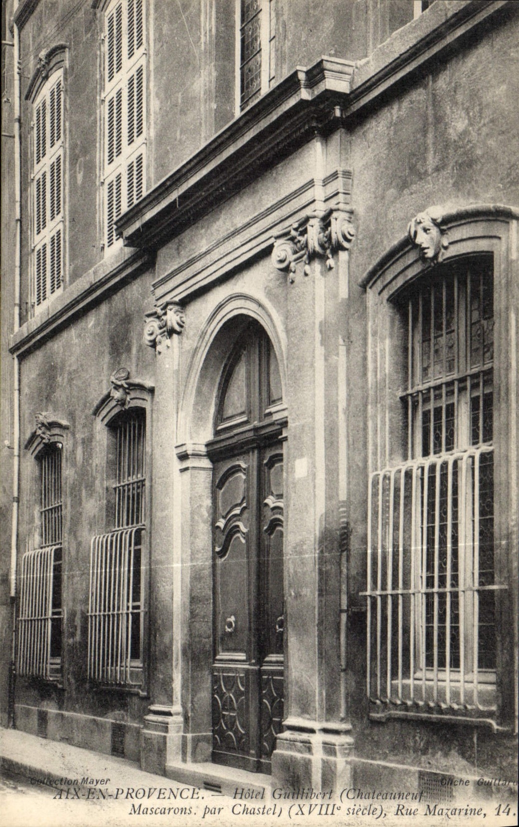 CPA Aix En Provence Hotel Guillibert Chateauneuf Mascarons par Chastel rue Mazarine 14 
