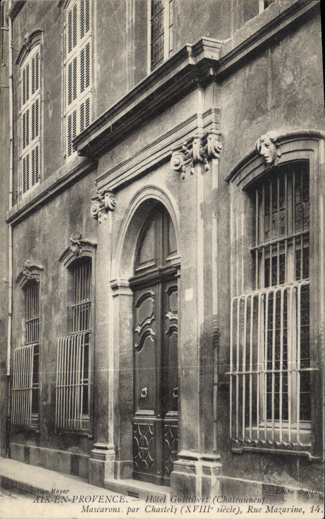 CPA Aix En Provence Hotel Guillibert Chateauneuf Mascarons par Chastel rue Mazarine 14