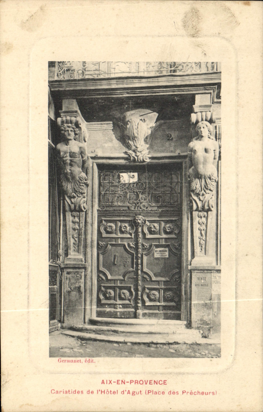 CPA Aix en Provence Cariatides de l'Hotel d'Agut Place des precheurs 