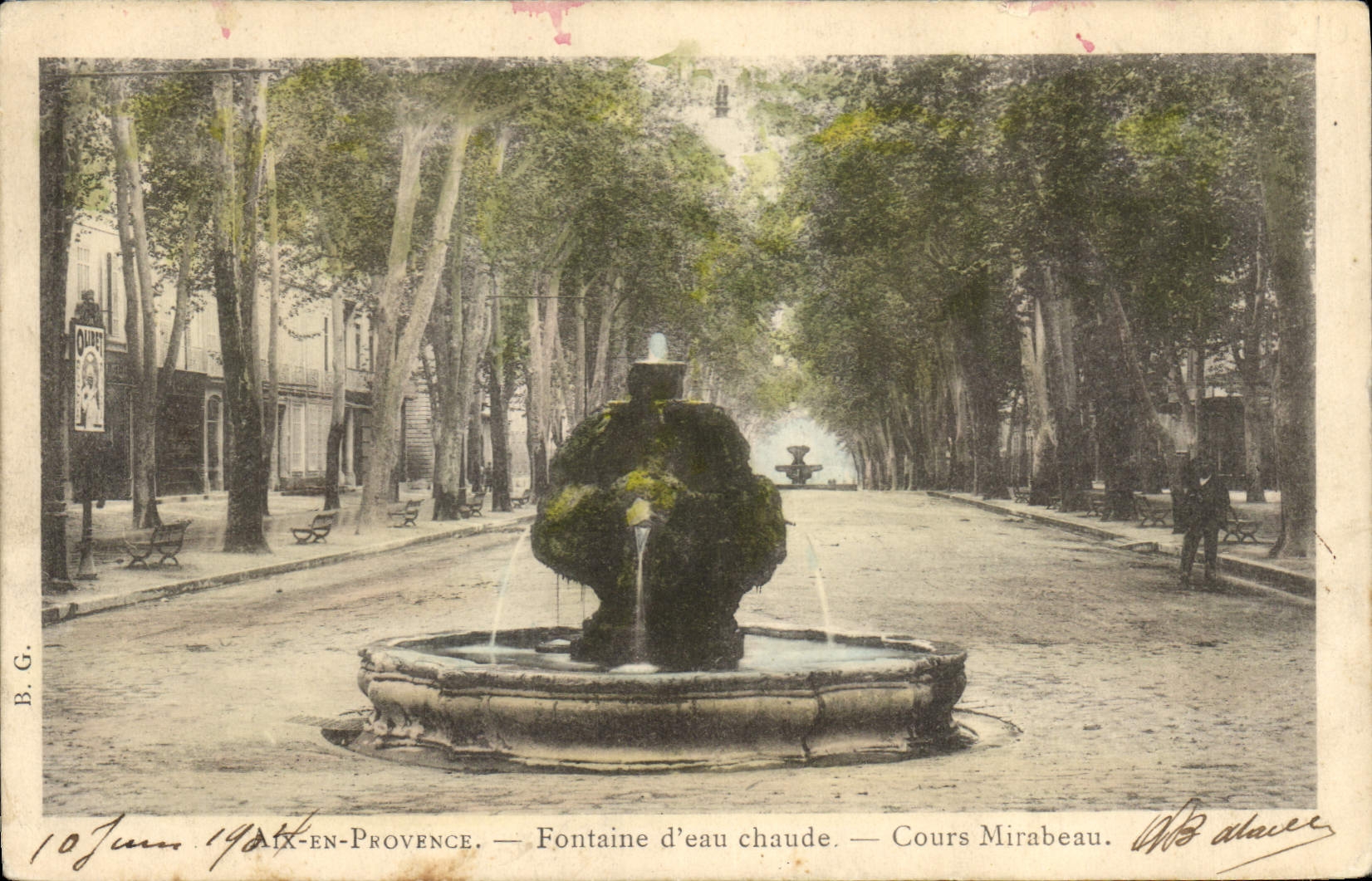 CPA Aix en Provence Fontaine d'eau chaude Cours Mirabeau 