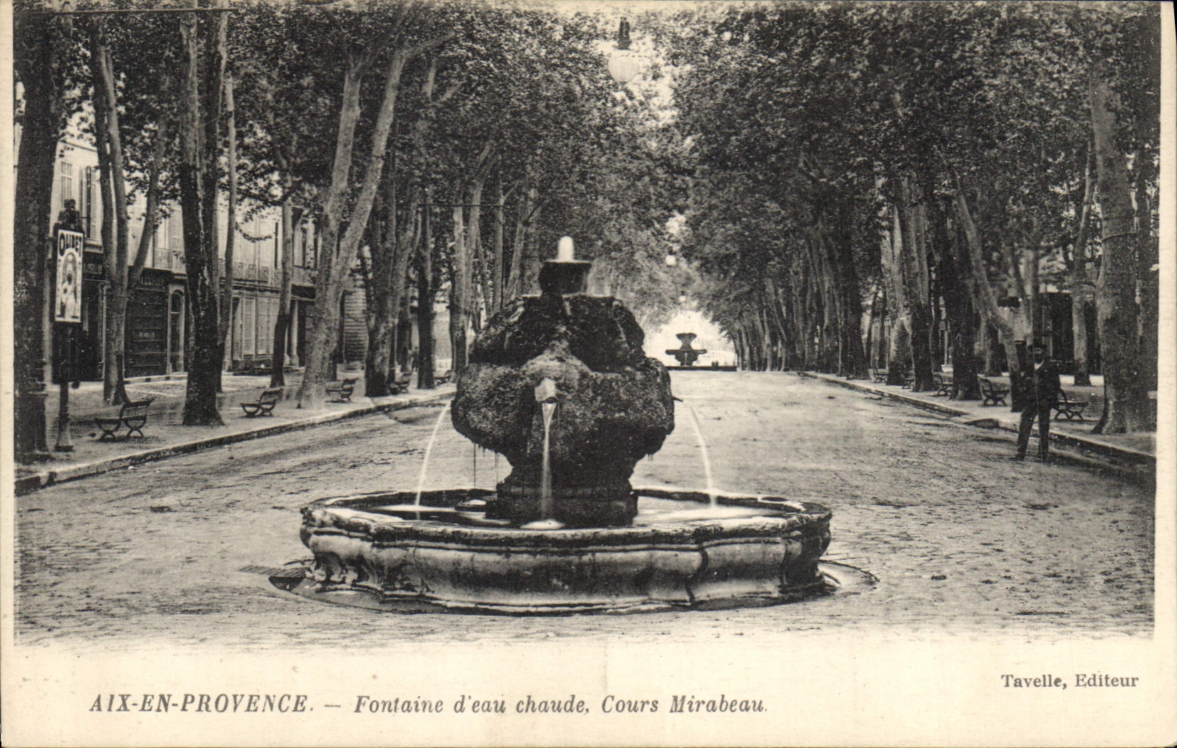 CPA Aix en Provence Fontaine d'eau chaude Cours Mirabeau