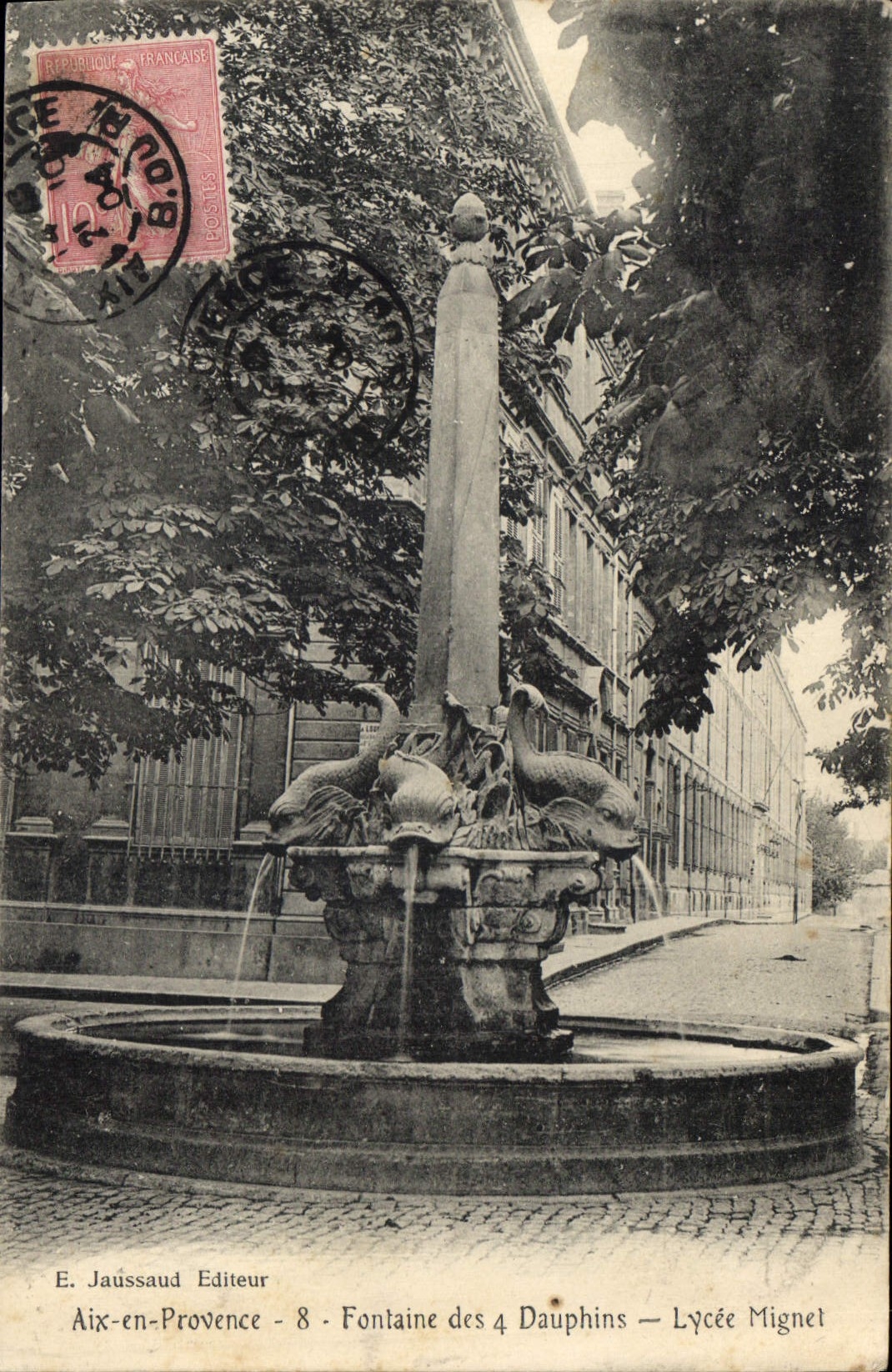 CPA Aix en Provence 8 Fontaine des 4 Dauphins Lycee Mignet 