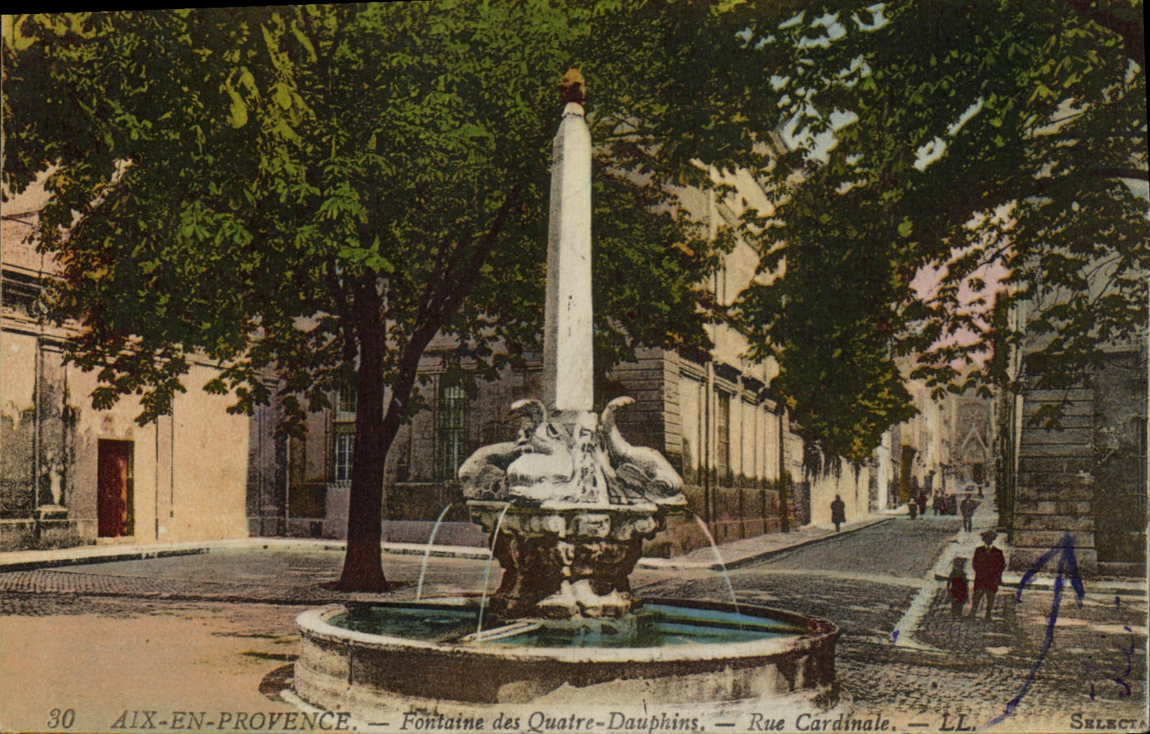 CPA Aix en Provence Fontaine des Quatre Dauphins Rue Cardinale 