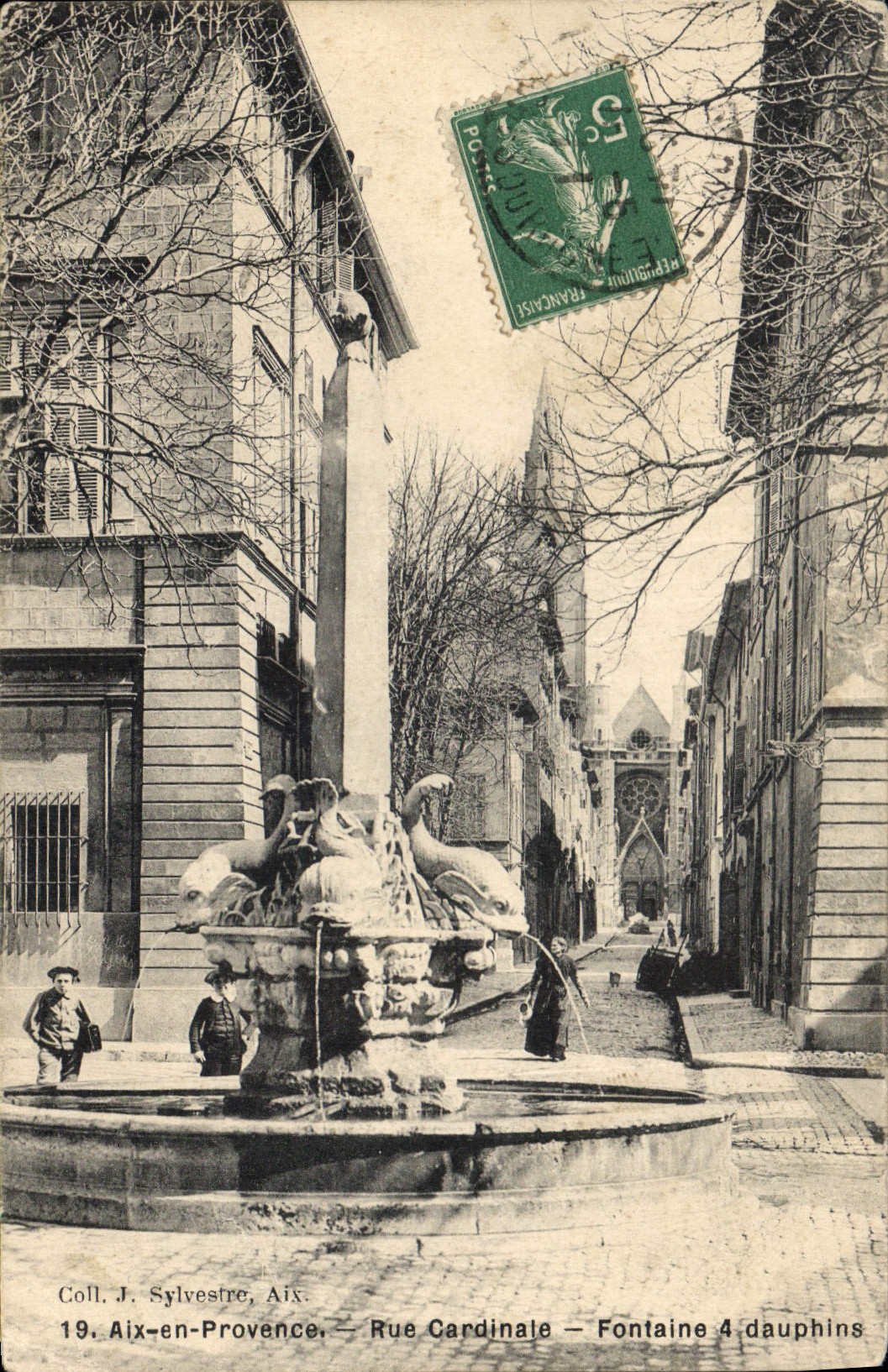 CPA Aix en Provence Rue Cardinale Fontaine 4 dauphins 