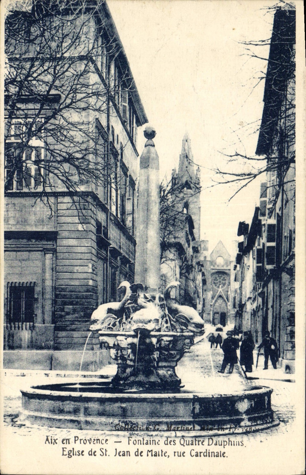 CPA AIx en Provence Fontaine des Quatre Dauphins Eglise de St Jean de Malte rue Cardinale 