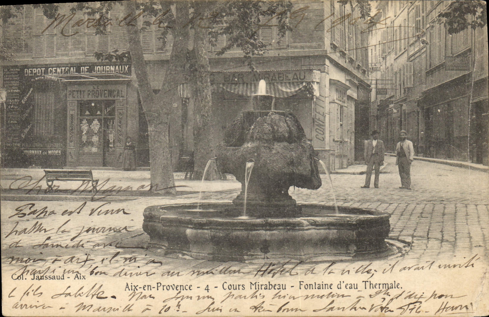 CPA Aix en Provence Cours Mirabeau Fontaine d'eau Thermale 