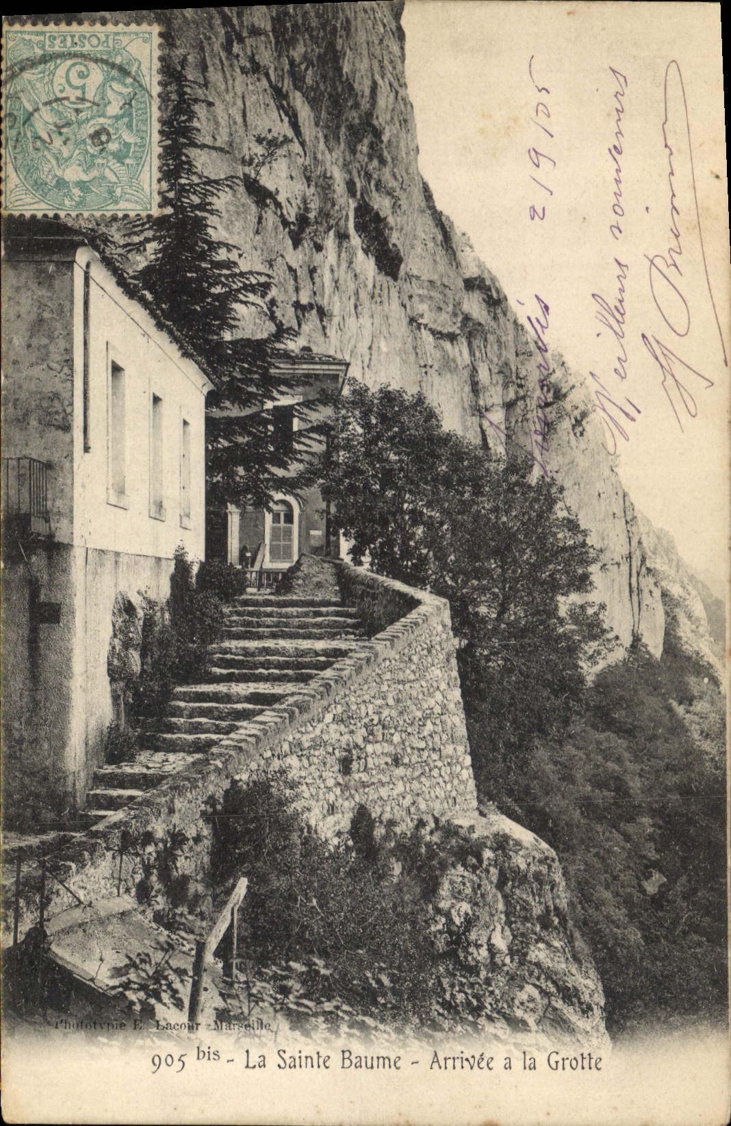 CPA La Sainte Baume Arrivee a la Grotte