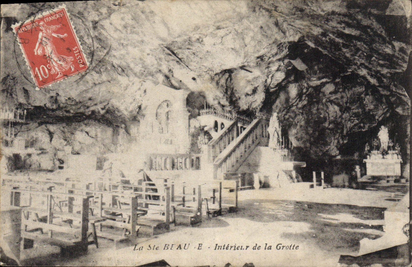 CPA La Ste Beaume Interieur de la Grotte 
