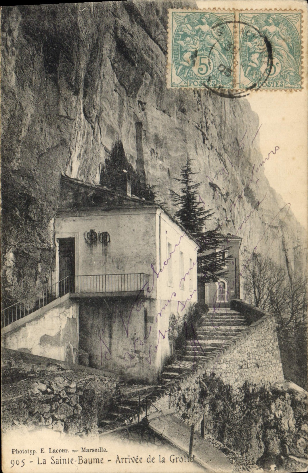 CPA La Sainte Baume Arrivee a la Grotte