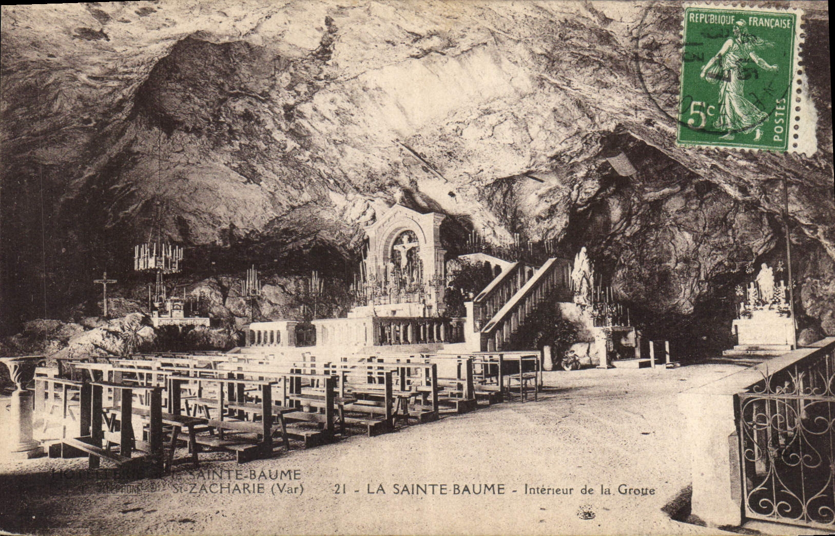 CPA La Sainte Baume Interieur de la Grotte 