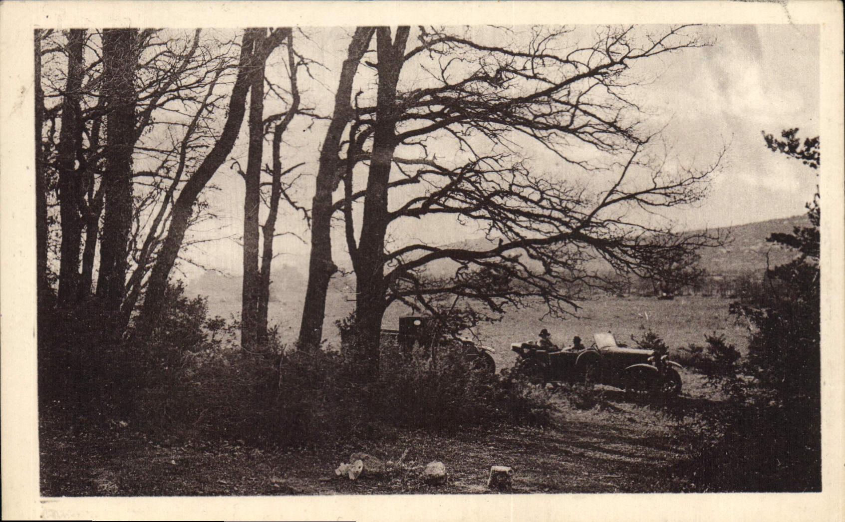 CPA La Sainte Baume Sous Bois Automobile