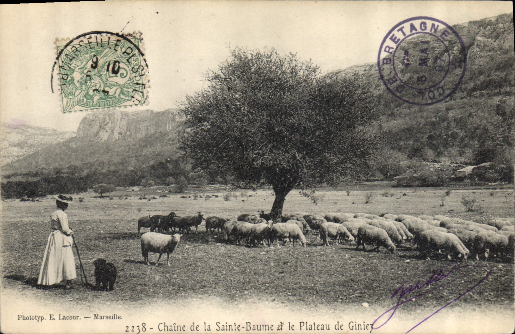 CPA Chaine de la Sainte Baume et le Plateau de Giniez
