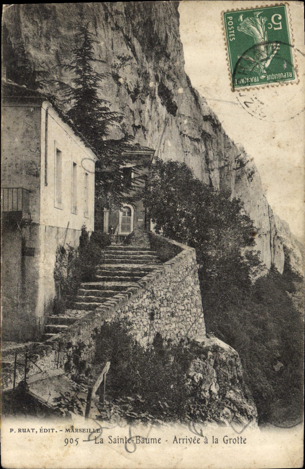 CPA La Sainte Baume Arrivee a la Grotte