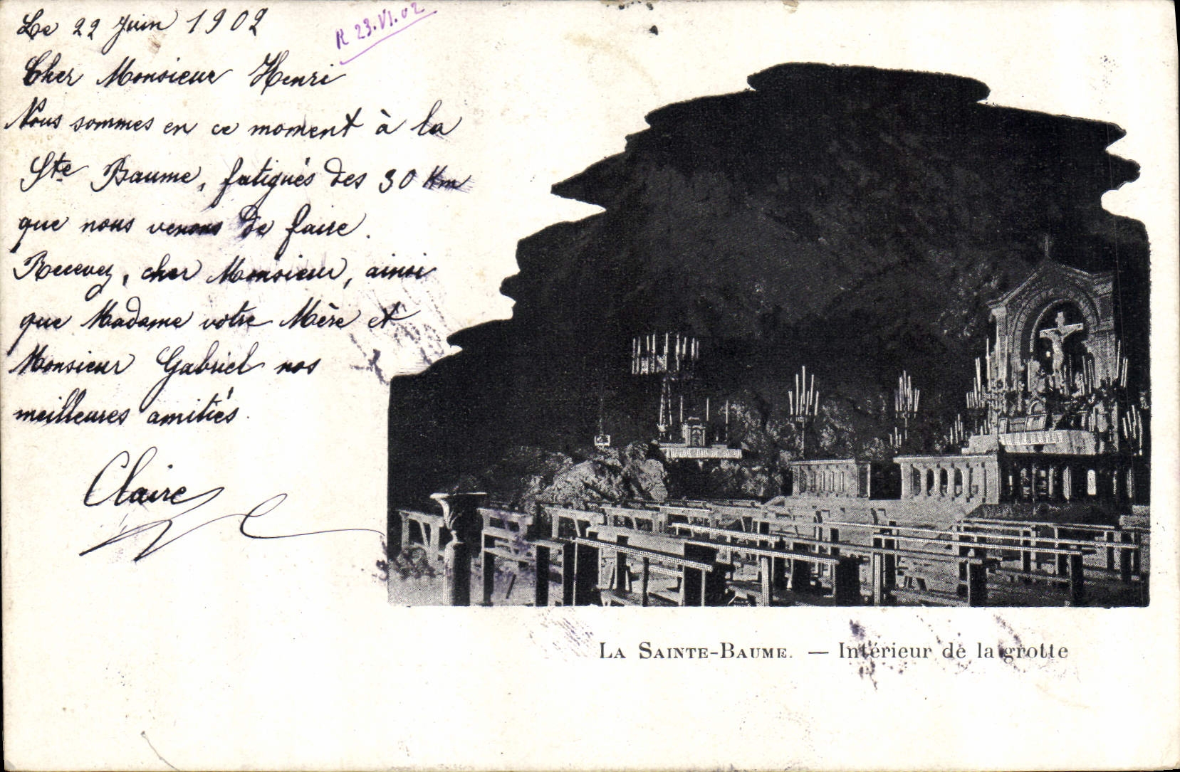 CPA La Sainte Baume Interieur de la Grotte