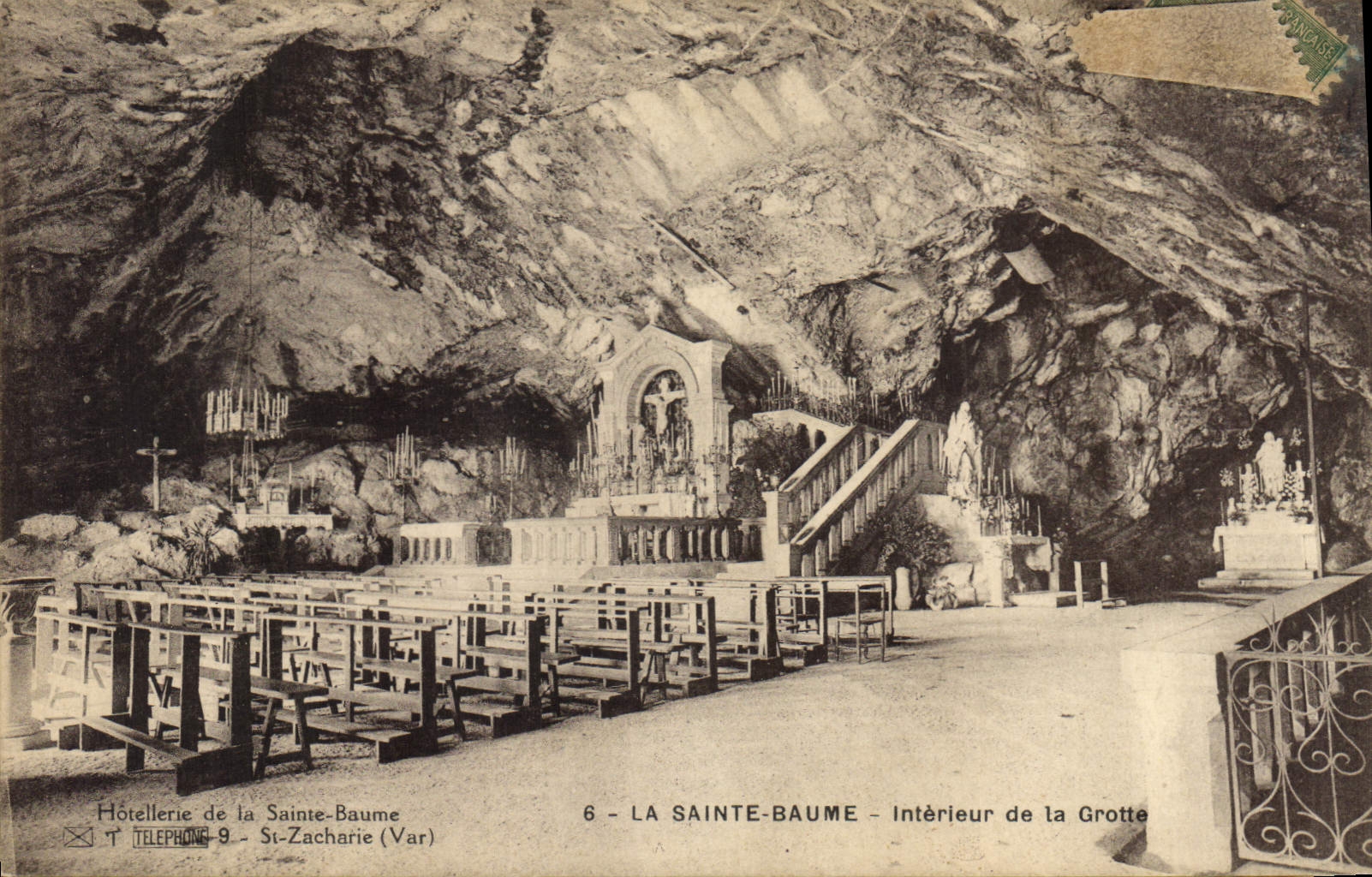 CPA La Sainte Baume Interieur de la Grotte 