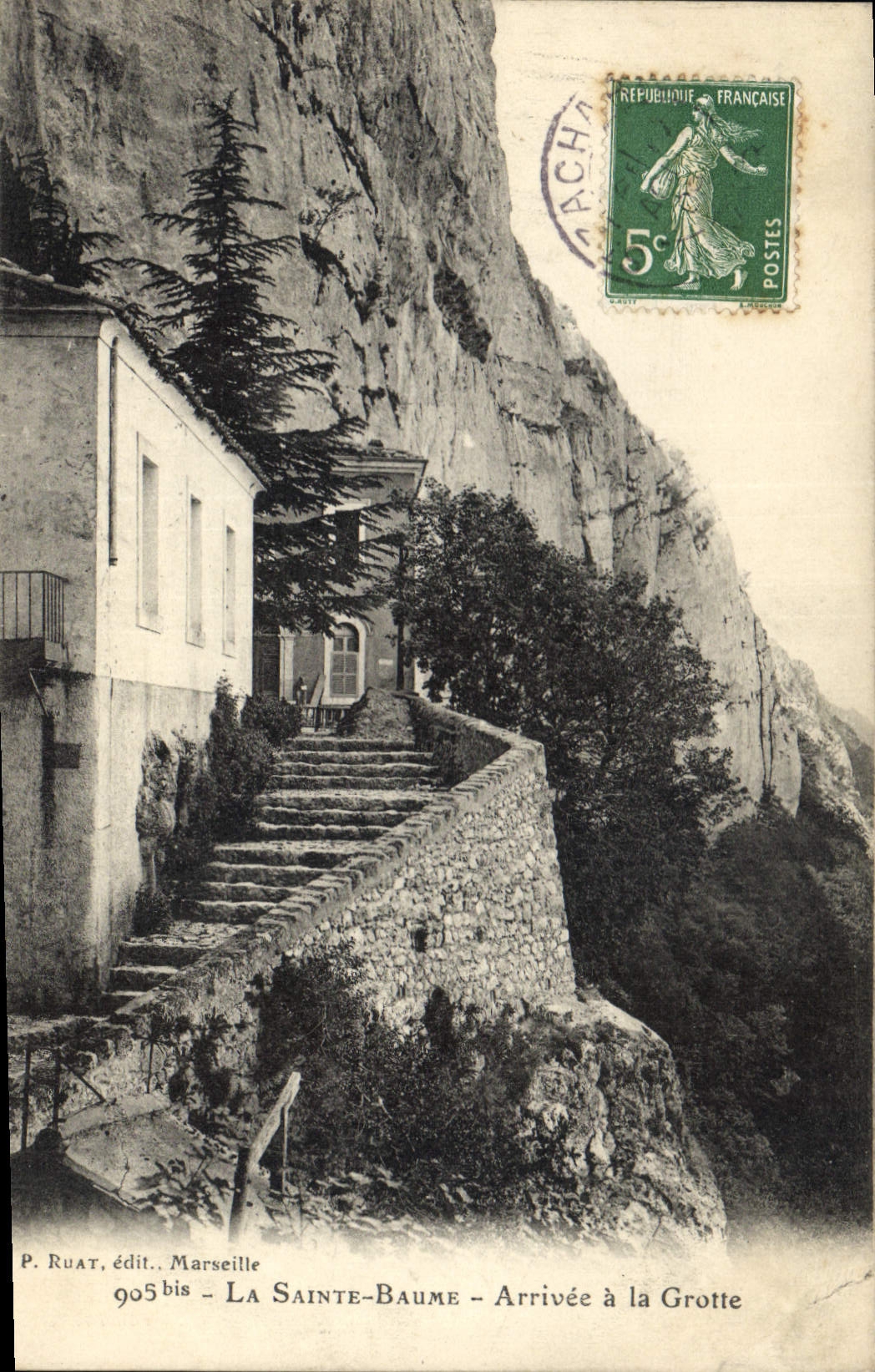 CPA La Sainte Baume Arrivee a la Grotte