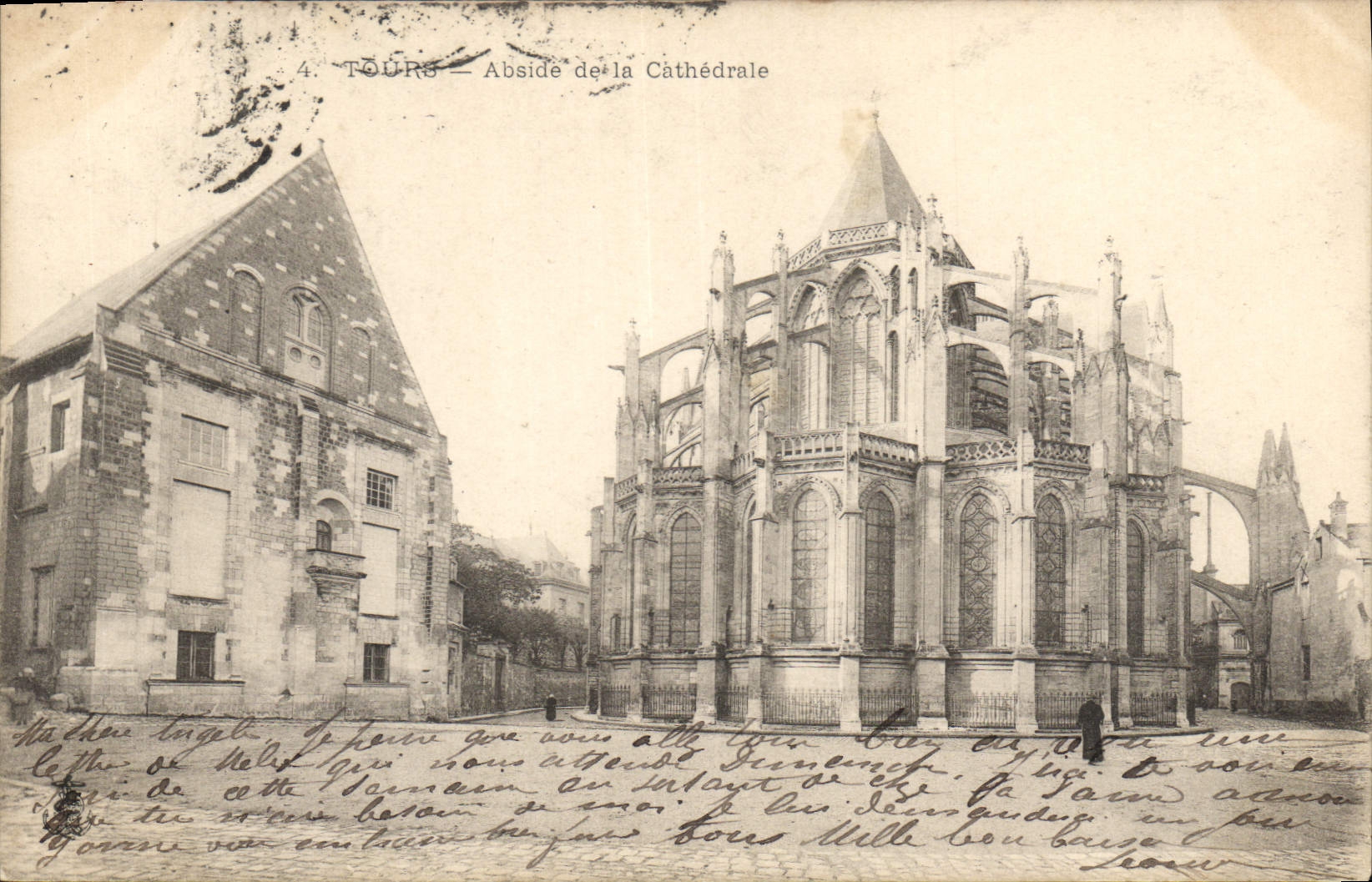 CPA Tours Abside de la Cathedrale 