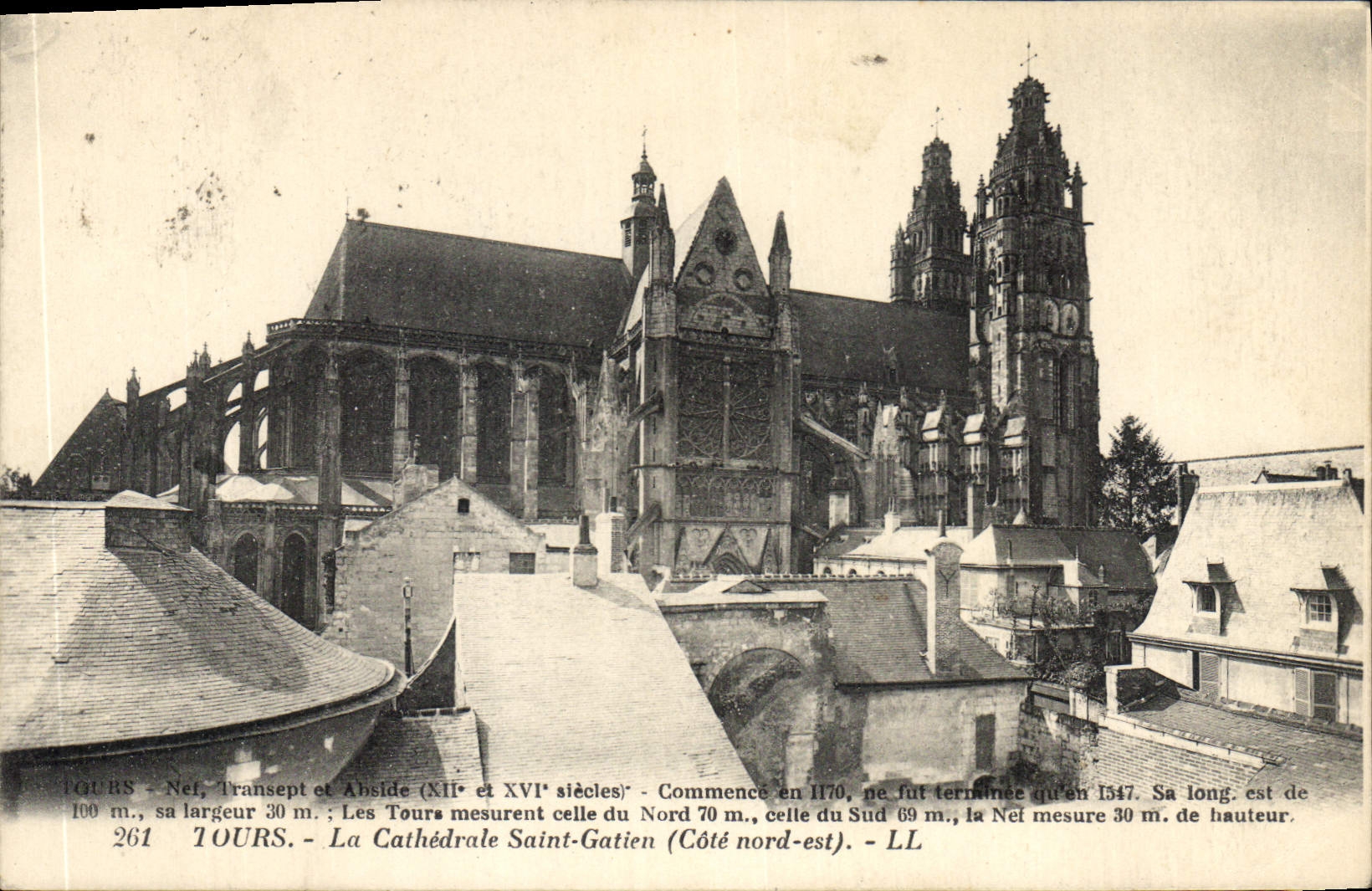 CPA Tours La Cathedrale Saint Gatien Cote Nord Est