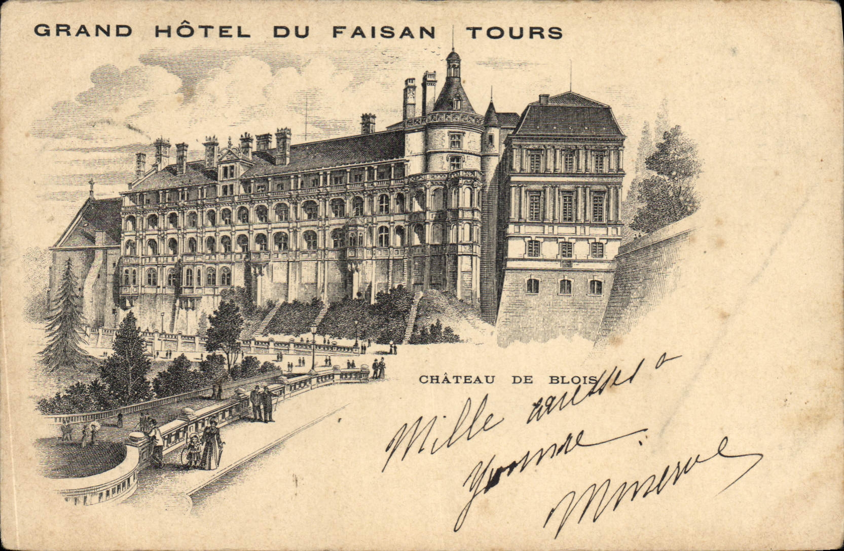 CPA Grand Hotel du Faisan Tours Chateau de Blois