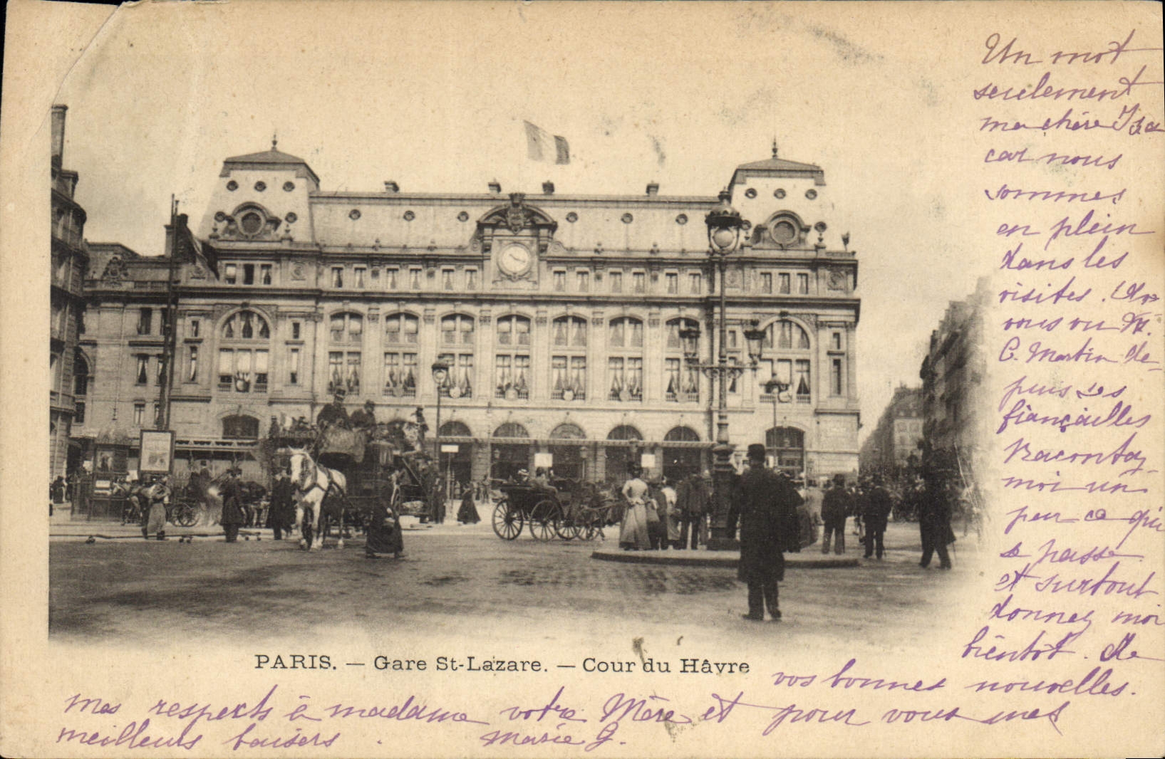 CPA Paris Gare St Lazare Cour du Havre