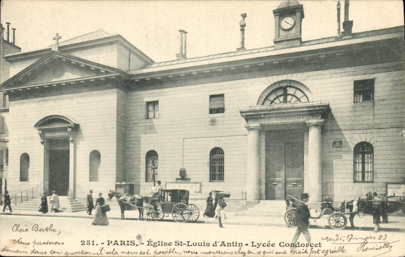 CPA Paris Eglise St Louis d'Antin Lycee Condorcet
