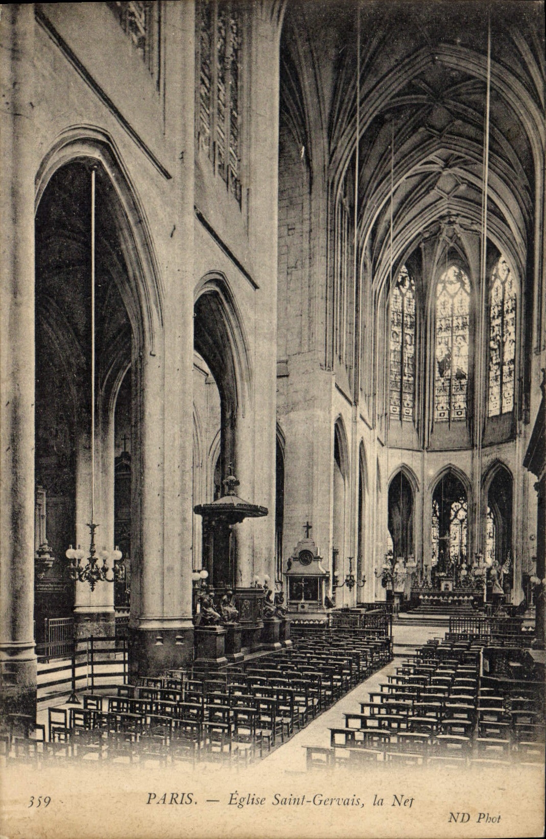 CPA Paris Eglise Saint Gervais la Nef 