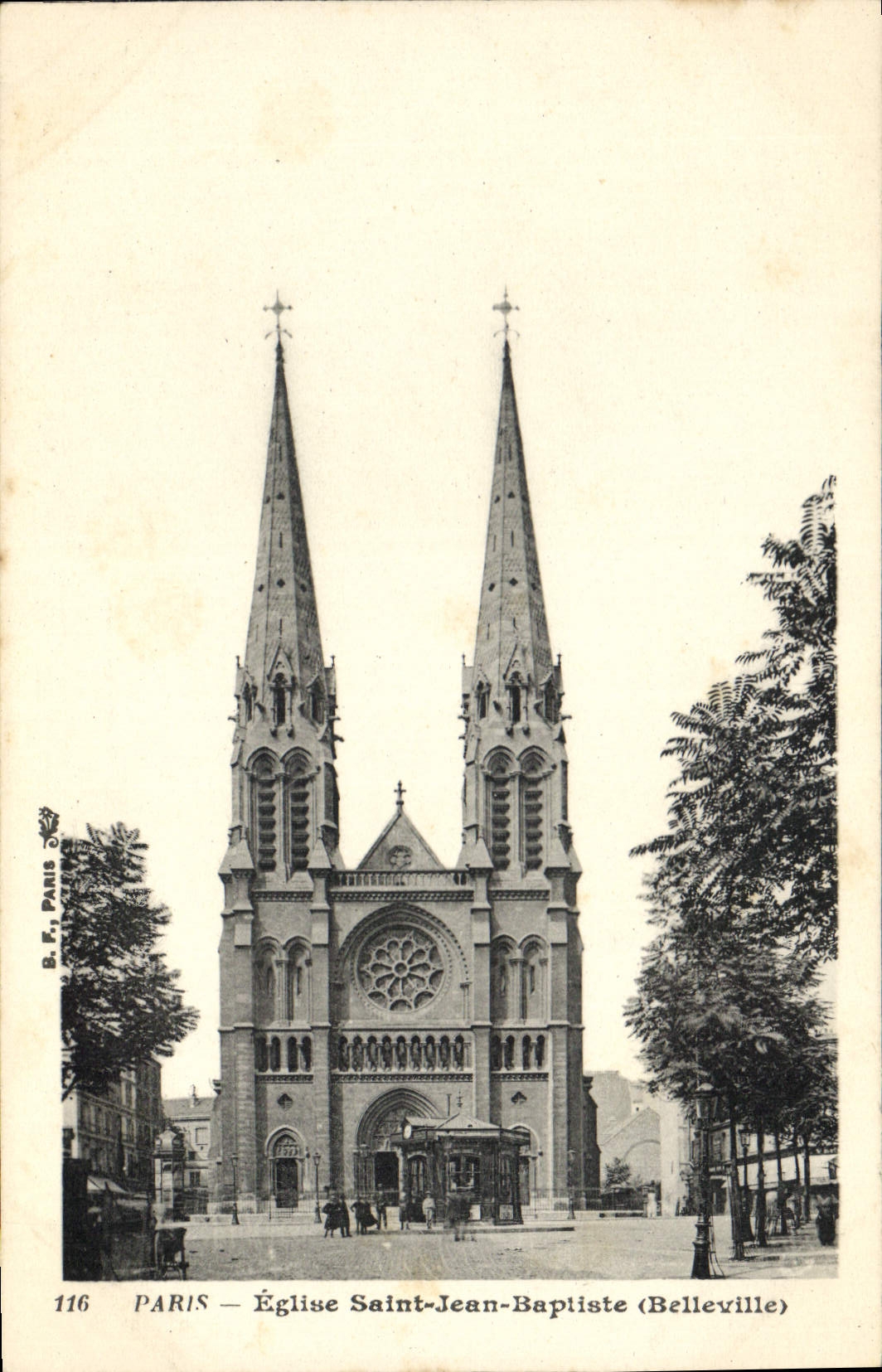 CPA Paris Eglise Saint Jean Baptiste Bellevilles