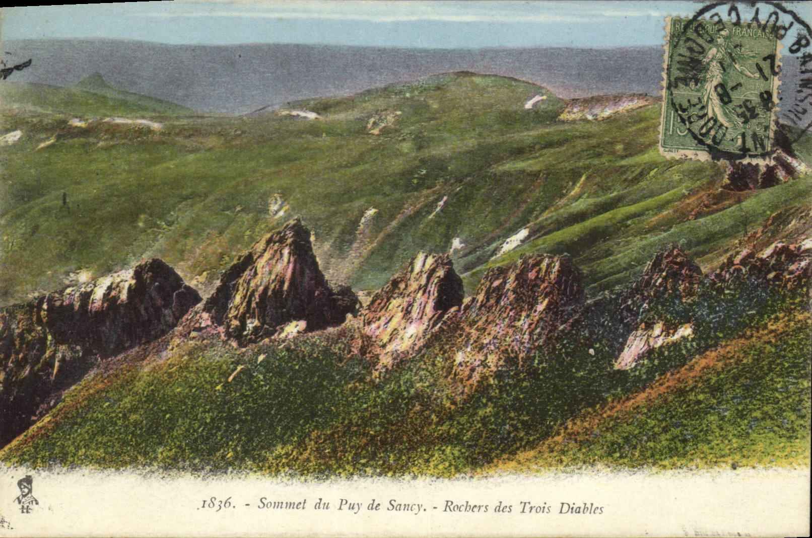 CPA Sommet du Puy de Saucy Rochers des Trois Diables