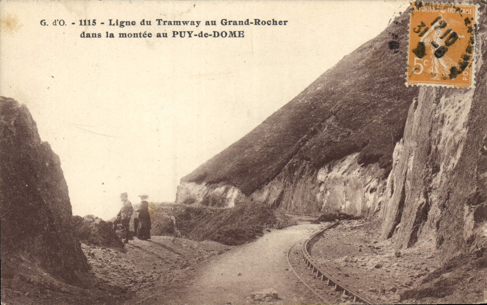 CPA Ligne du Tramway au Grand Rocher dans la montee au Puy de Dome 