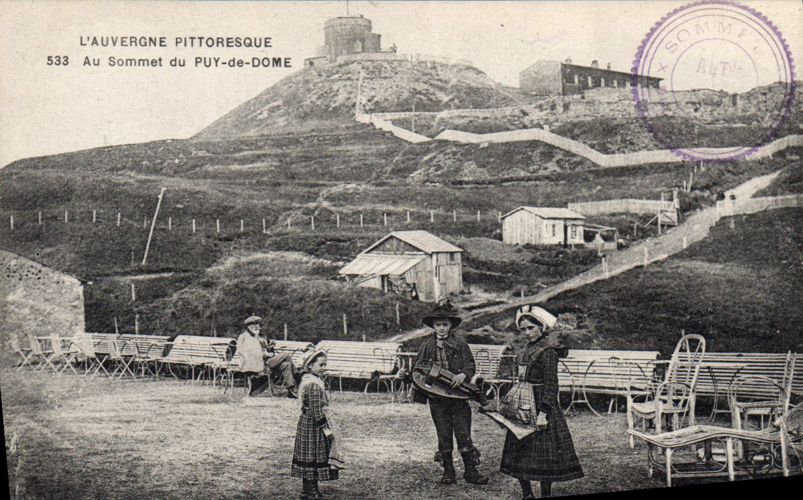 CPA Au Sommet du Puy de Dome enfants Folklore
